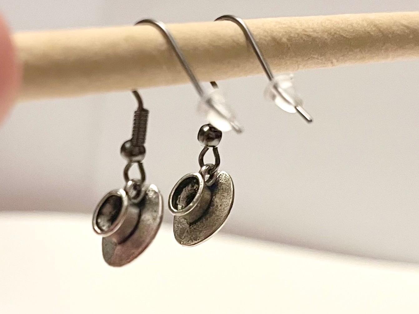 Örhängen tekoppar silver imitation kaffekopp berlock kopp miniatyr 