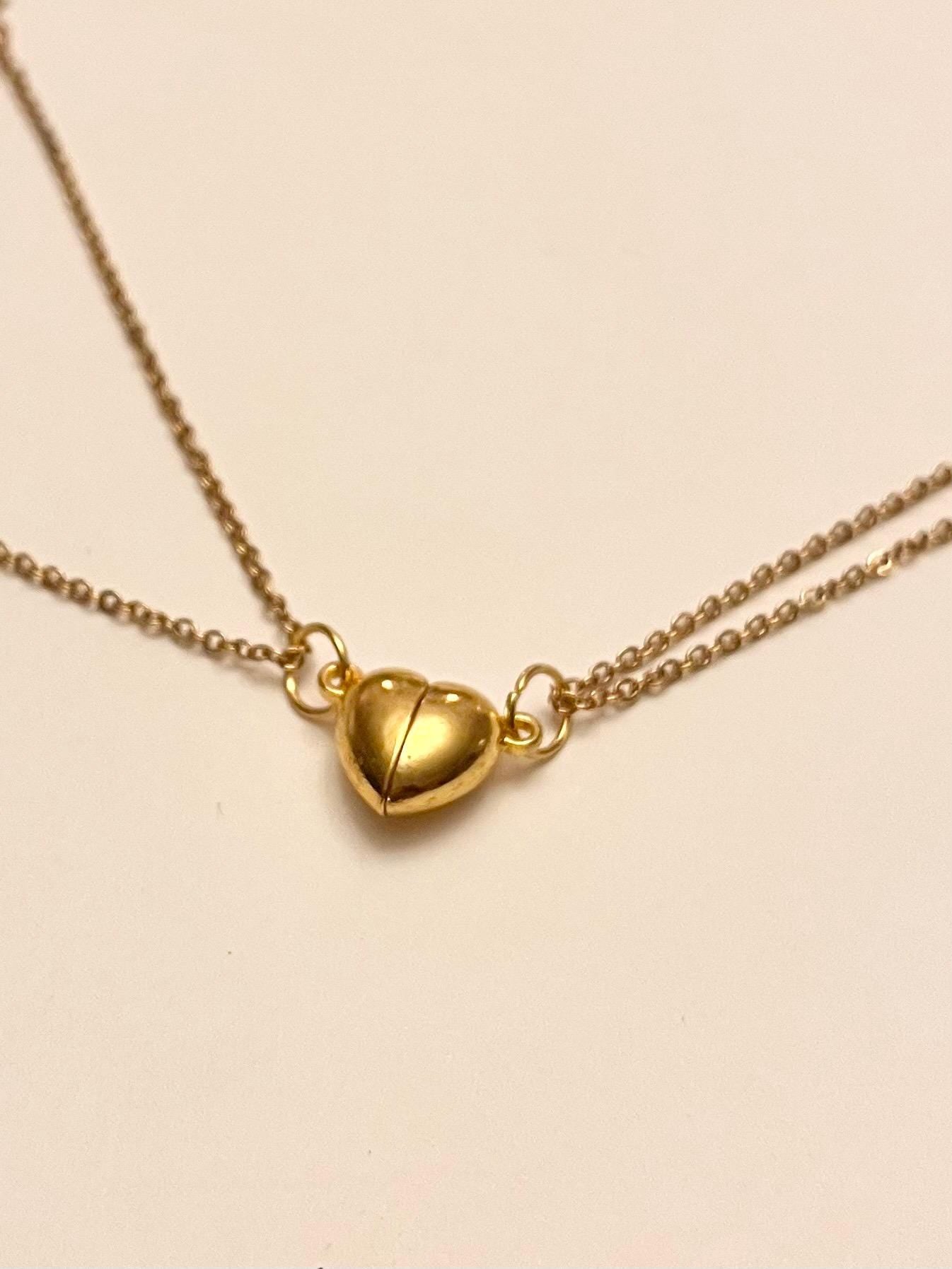 Magnetic Heart Necklace for Couples and Best Friends Necklace Silver Imitation Jewelry Friendship Necklace