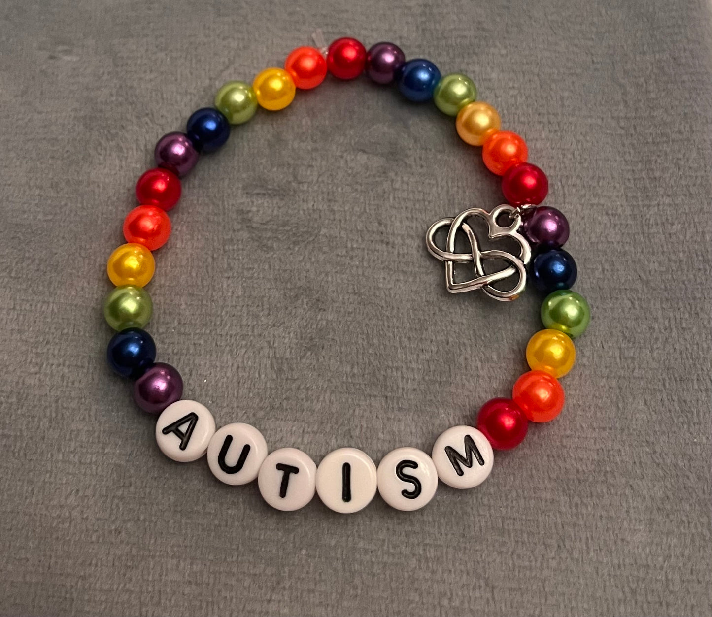 Autism Bracelet Elastic Beaded Bracelet Autism Awareness ASD Jewelry Autistic Bracelet Rainbow Colors