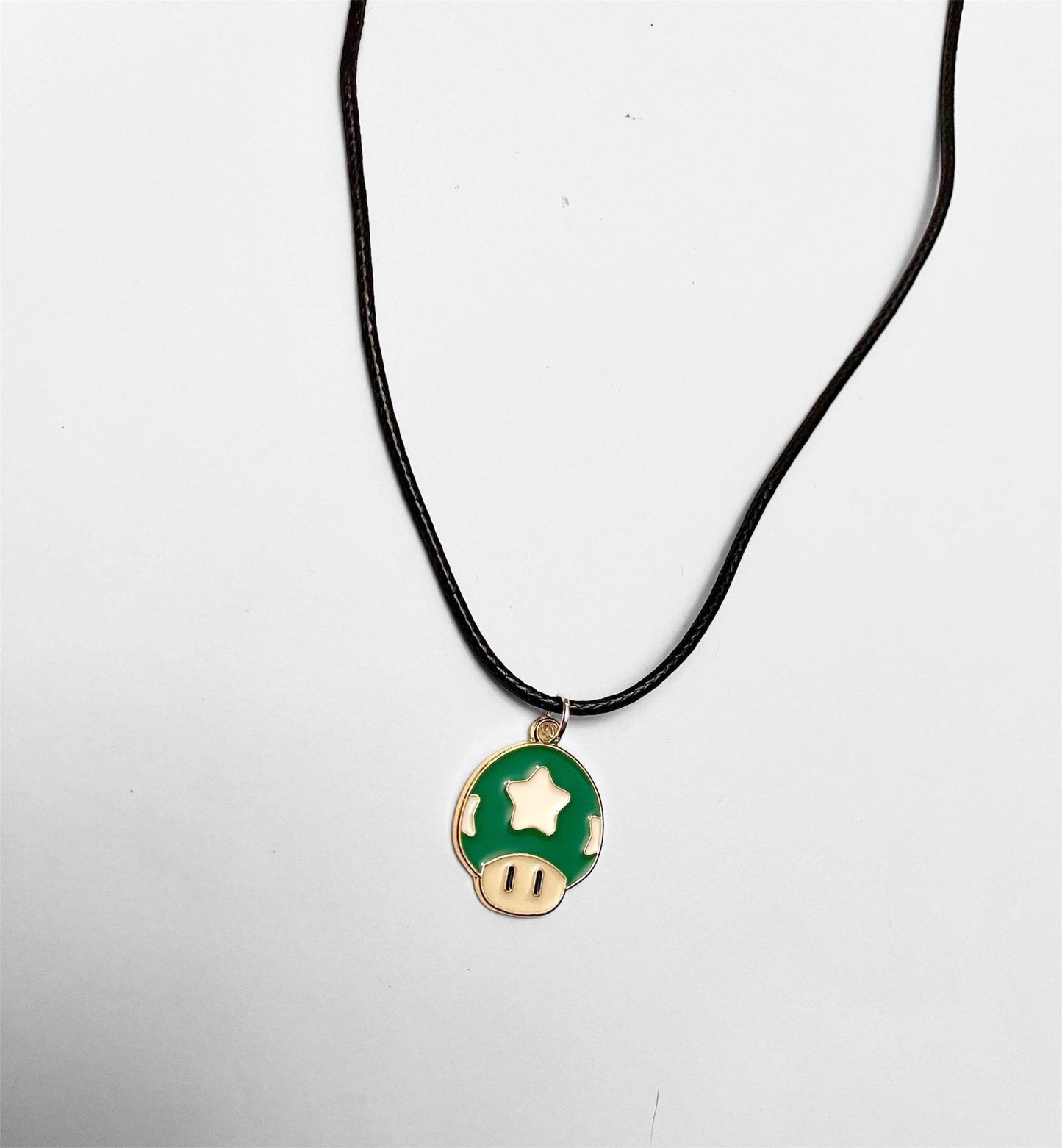Nintendo 1-Up Mushroom Necklace Super Mario Mushroom Charm Nostalgic Gift for Retro Gamer Handmade Video Game Jewelry Green Mushroom Pendant