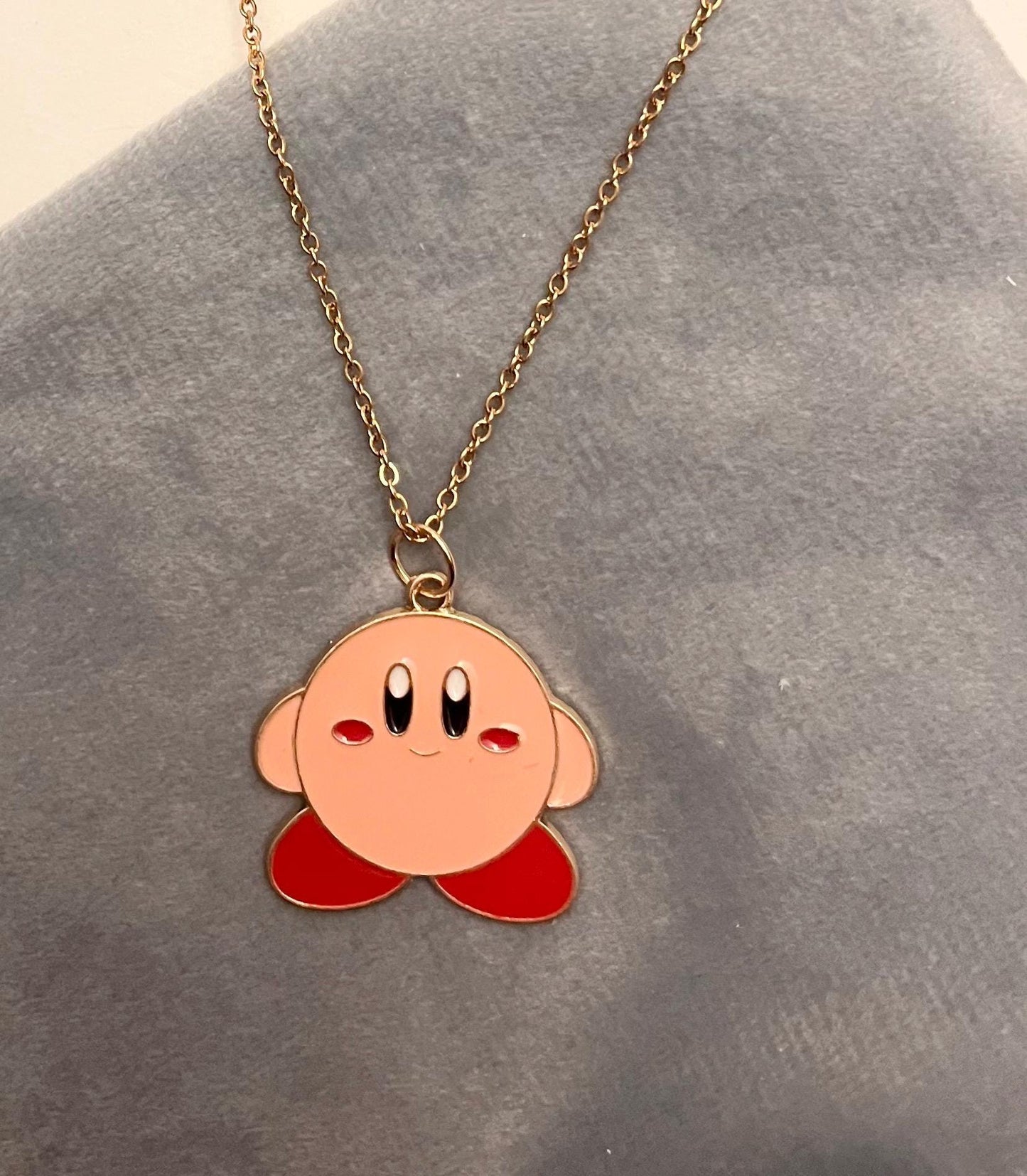 Nintendo Kirby Halsband för Retro Gamer Present Tv-spel Smycken Kirby Berlock Nintendo Hängsmycke Kirby Smycken Guld Halsband