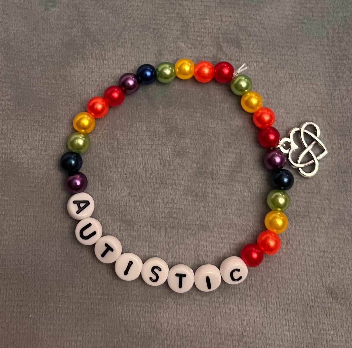 Autism Bracelet Elastic Beaded Bracelet Autism Awareness ASD Jewelry Autistic Bracelet Rainbow Colors
