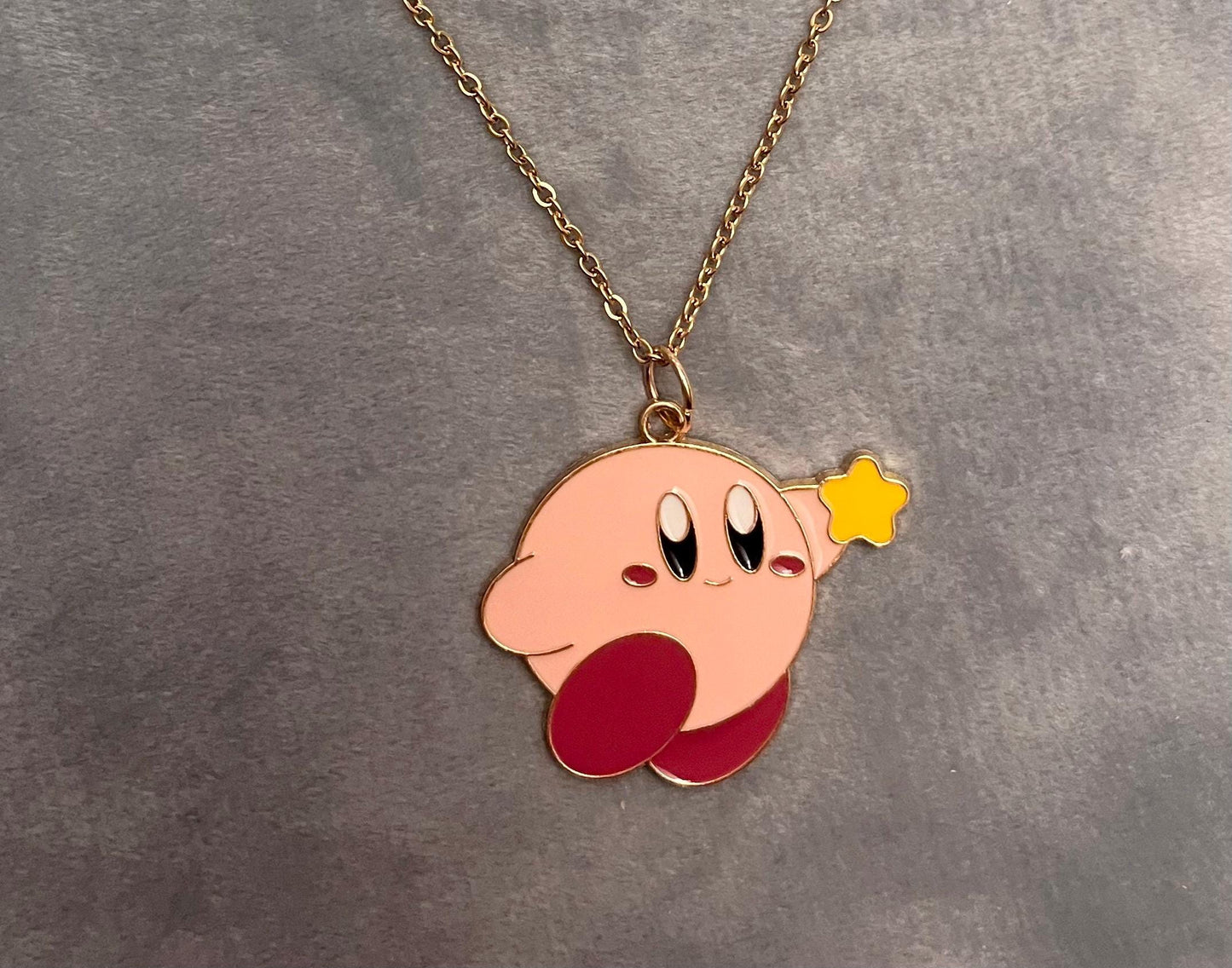 Nintendo Kirby Halsband för Retro Gamer Present Tv-spel Smycken Kirby Berlock Nintendo Hängsmycke Kirby Smycken Guld Halsband