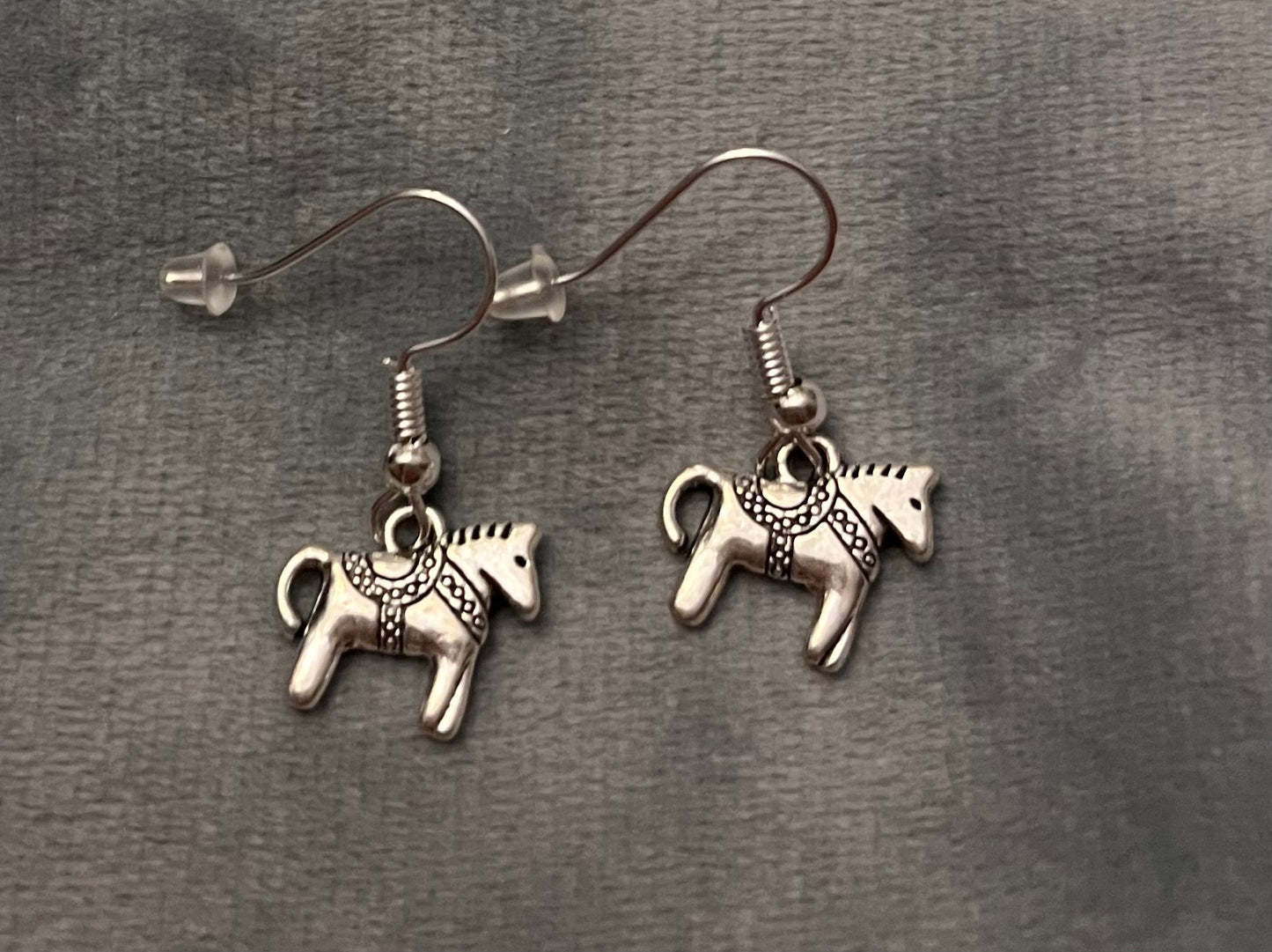 Dala Horse Earrings Dalahästar Silver Imitation Jewelry Swedish Souvenir