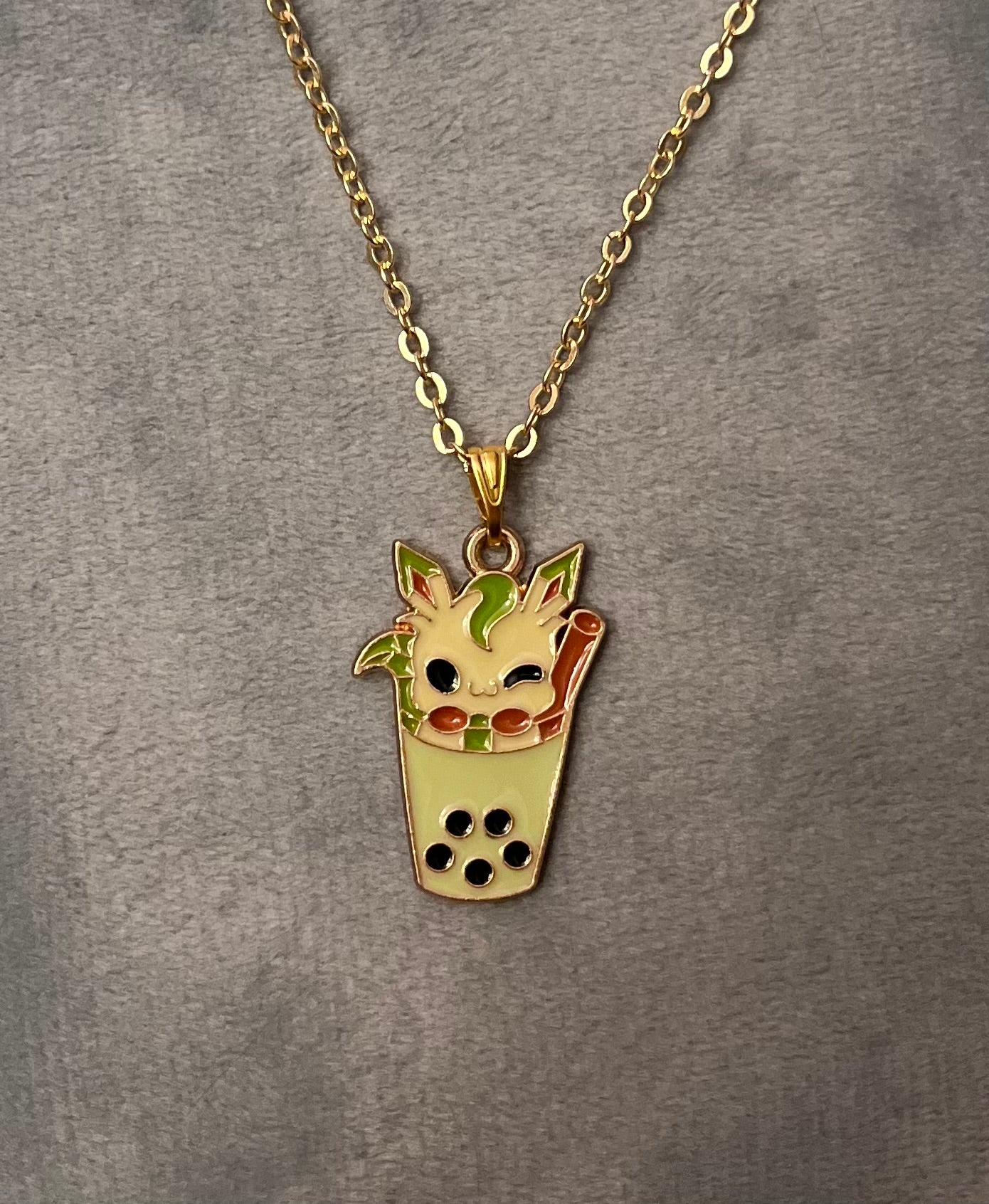 Eeveelutions Necklace Pokemon Boba Tea Eeveelutions Bubble Tea Pokemon Lover Gift Eevee Necklace Milk Tea Eeveelution