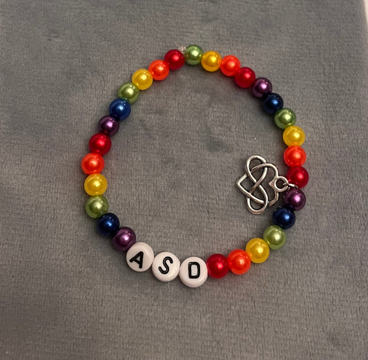 Autism Bracelet Elastic Beaded Bracelet Autism Awareness ASD Jewelry Autistic Bracelet Rainbow Colors