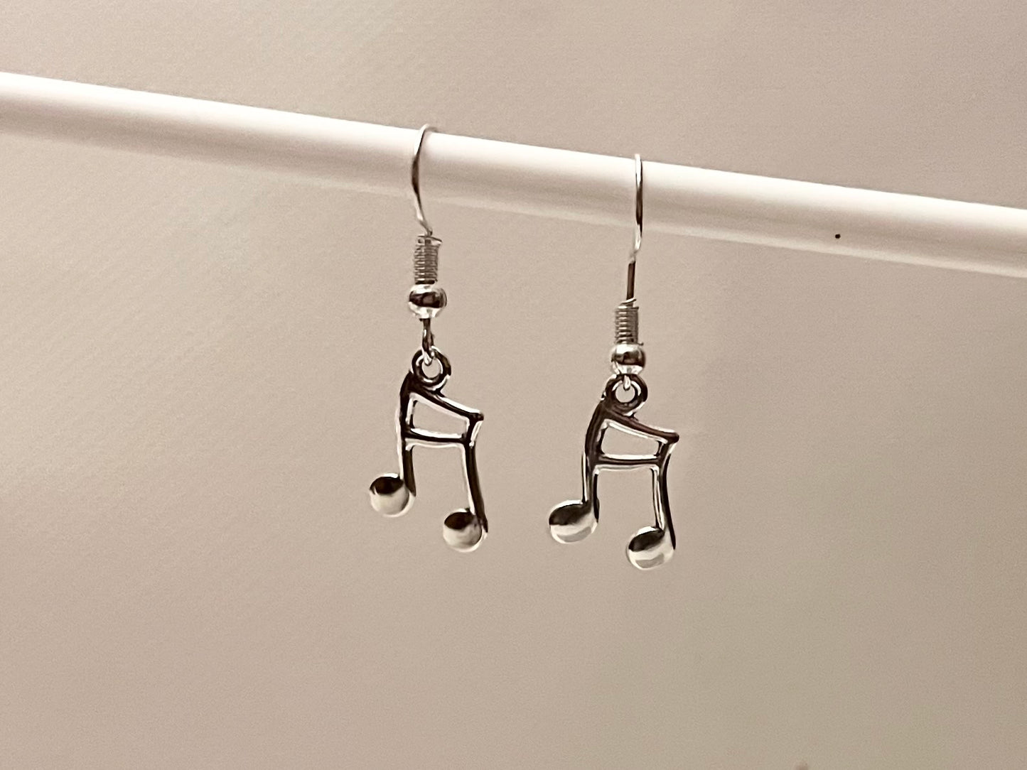 Musical Notes Earrings Music Lover Gift Musician Drop dangle earrings Silver Imitation