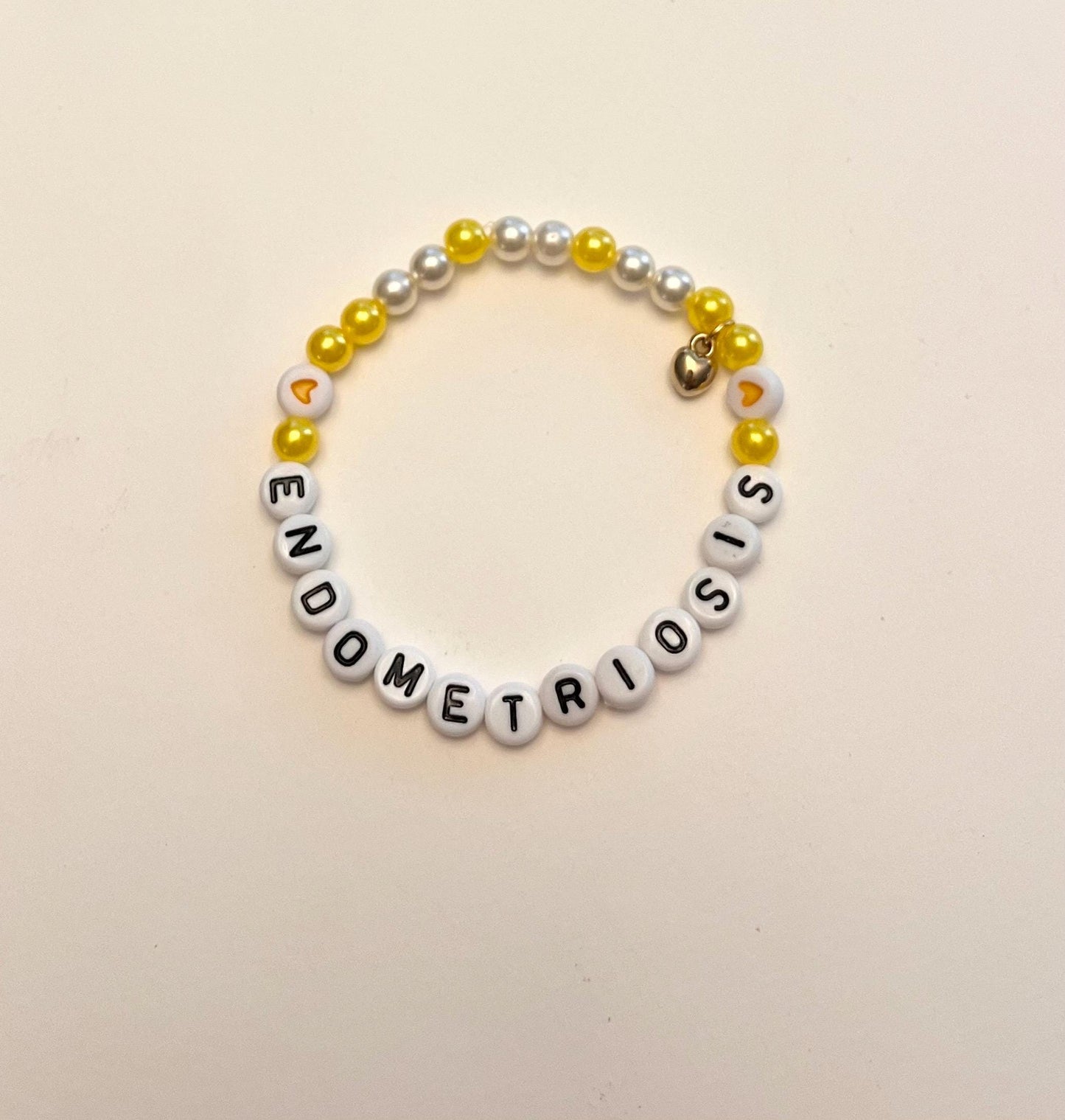 Endometrios armband Endometrios medvetenhet för kvinnors hälsa Gult elastiskt pärlarmband smycken Handgjort