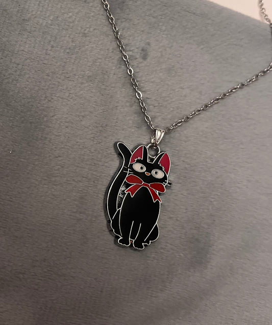 Jiji Necklace Silver Imitation Black Cat Necklace Studio Ghibli Jewelry