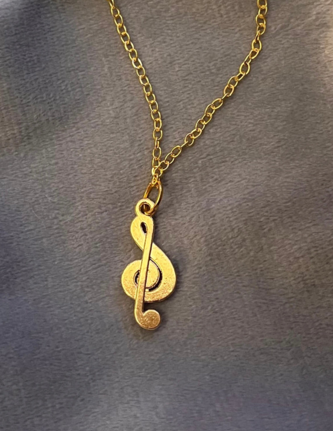 Treble Clef Necklace G-clef Charm Music Necklace Note Gold Imitation Bling Jewelry