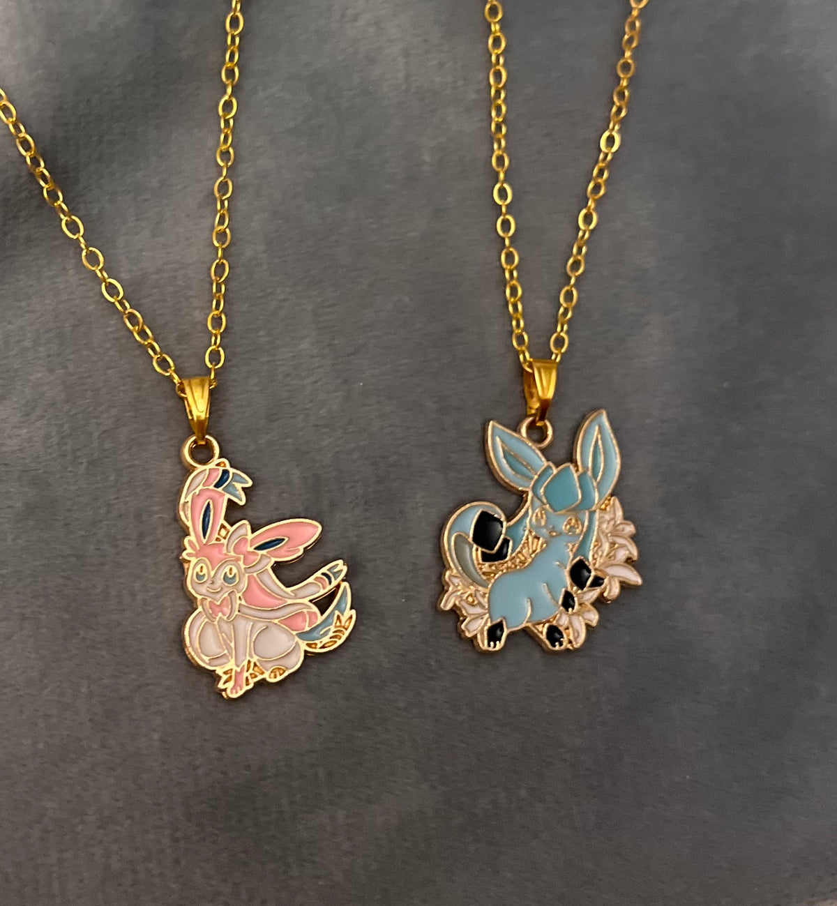 Sylveon Glaceon Necklace Eeveelutions Jewelry  Pokemon Necklace Sylveon Charm Glaceon Pendant Eeveelution