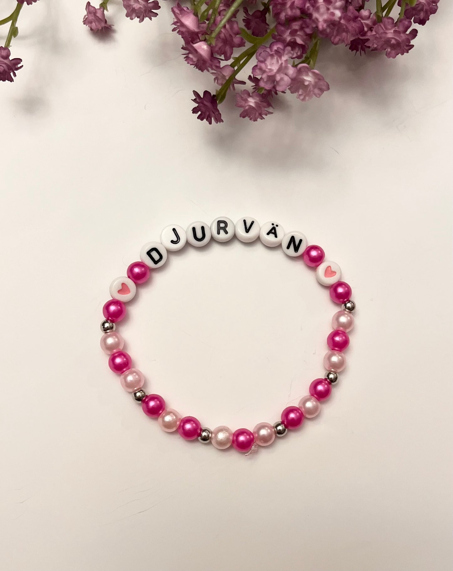 Vegan armband pärlat armband Djurvän handgjorda smycken med bokstäver Present till aktivist  