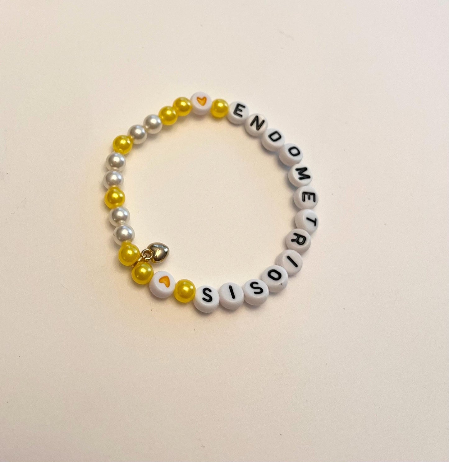 Endometrios armband Endometrios medvetenhet för kvinnors hälsa Gult elastiskt pärlarmband smycken Handgjort