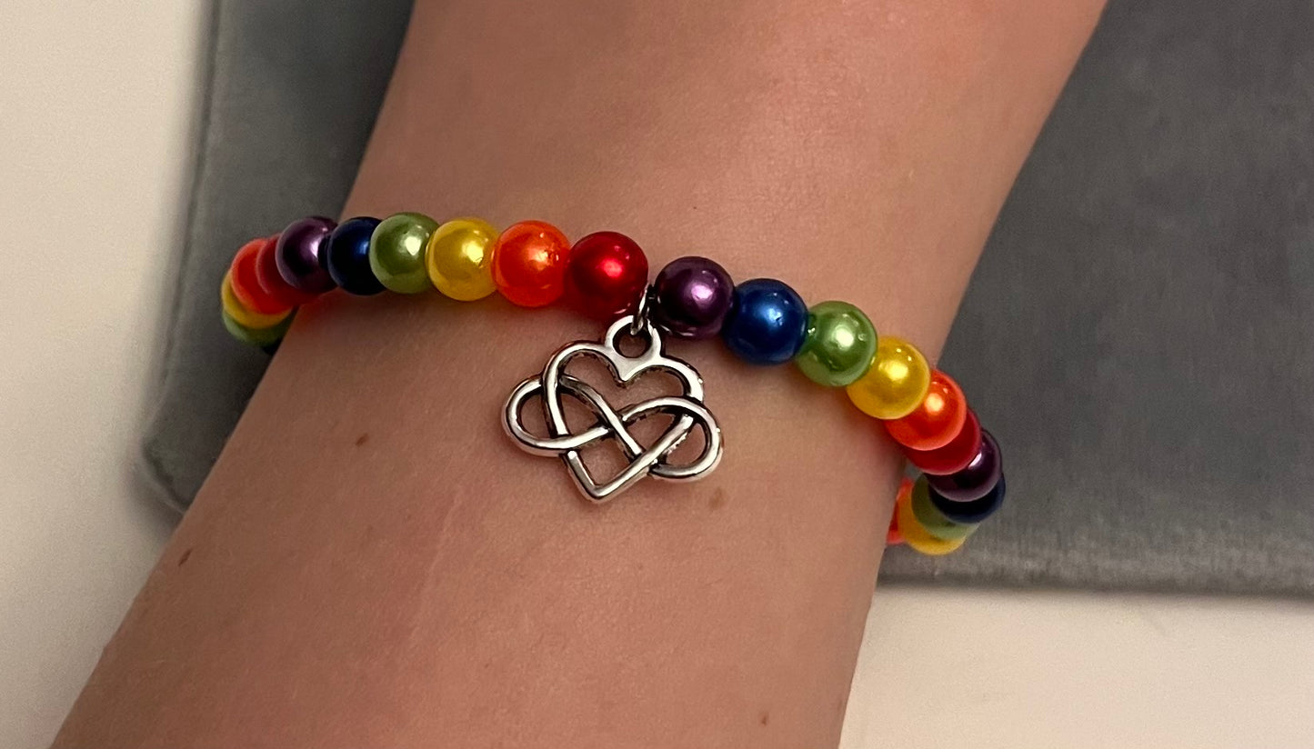 Autism Bracelet Elastic Beaded Bracelet Autism Awareness ASD Jewelry Autistic Bracelet Rainbow Colors