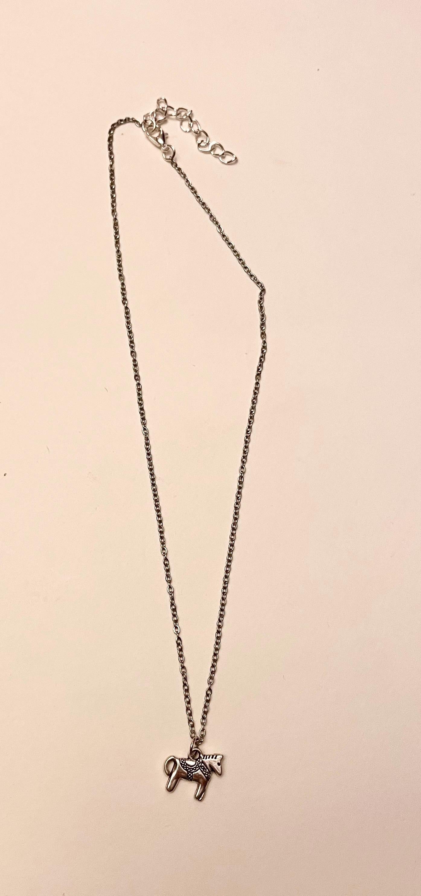 Dalahäst Halsband Silver Imitation Svensk Souvenir