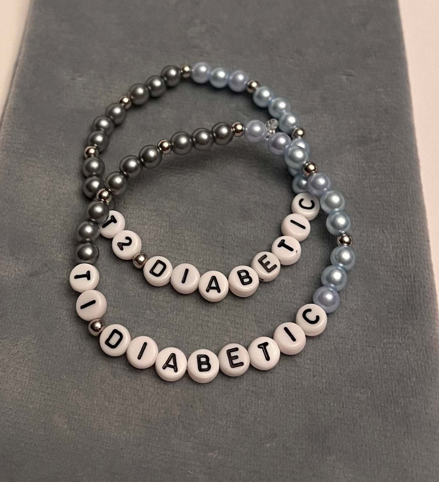 Diabetes Bracelet Diabetic Beaded Bracelet for Diabetes Awareness Elastic Bracelet Diabetes Jewelry