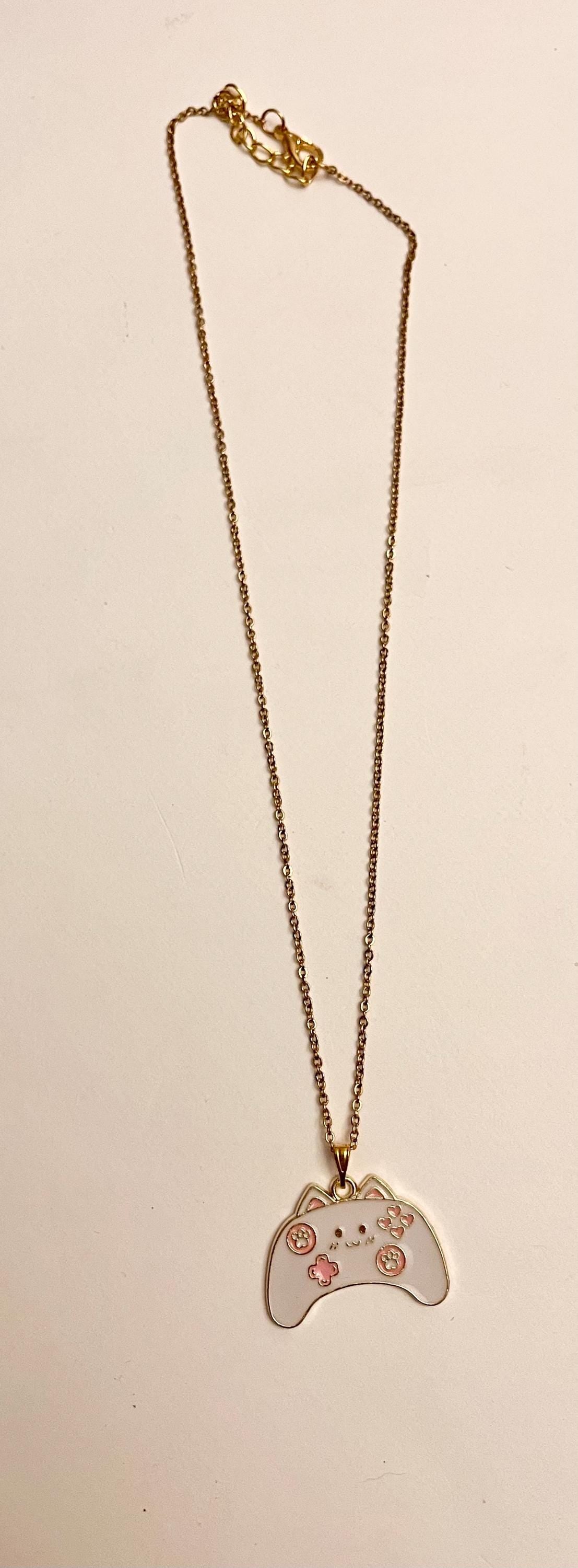 Cozy Gamer halsband för Gamer Girl Present Gamer smycken Tv-spel Konsol berlock Spelhalsband Rosa Guldimitation