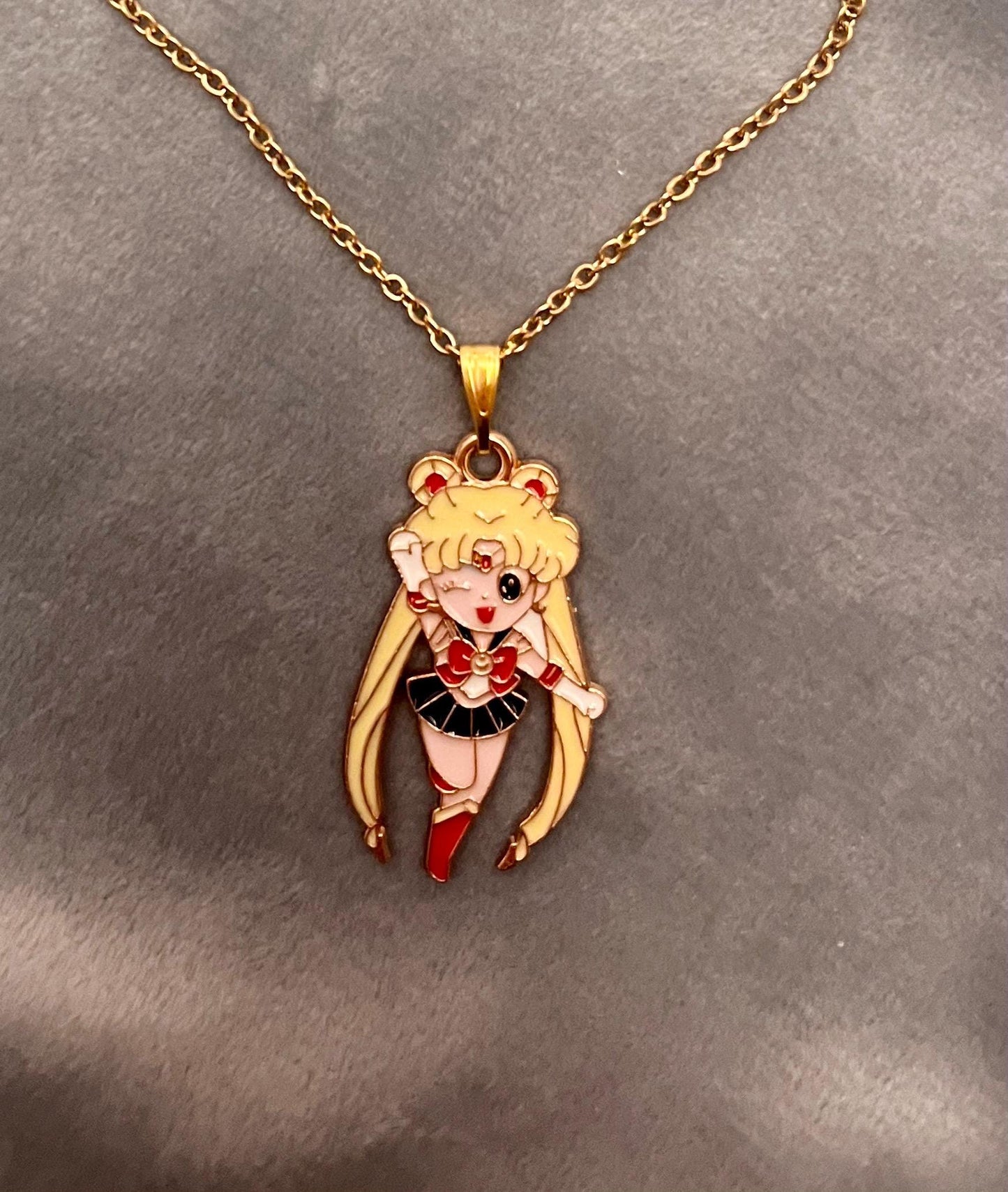 Sailor Moon Halsband Anime Smycken Present till Sailor Moon Fan Sailor Moon Merchandise Chibi Style Usagi Tsukino Sailor Moon Guldhänge