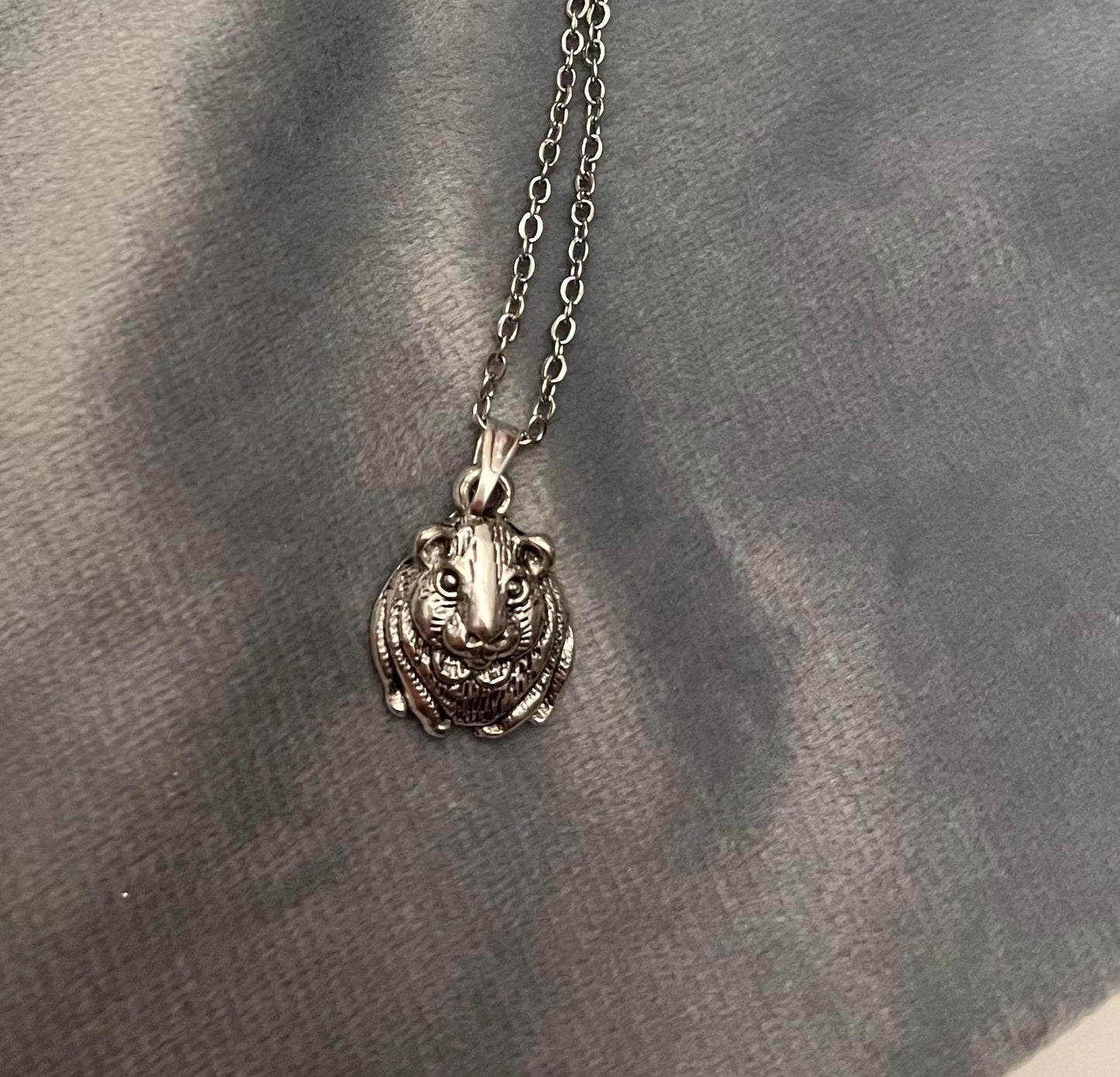 Guinea Pig Necklace Silver Imitation Minimalistic Jewelry for Guinea Pig Lover Gift for Guinea Pig Owner I love Guinea Pigs