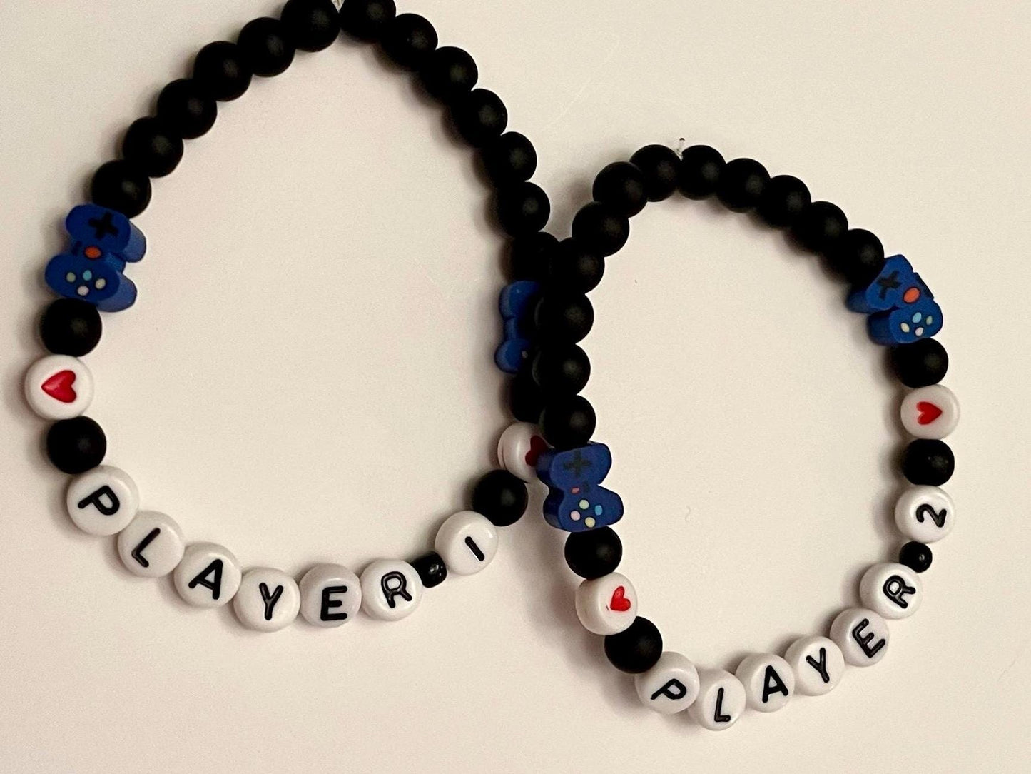 Player 1 and Player 2 Bracelets for Gamers and Couples Jewelry Gift for Gamer Video Game Jewelry with Controller Bracelet