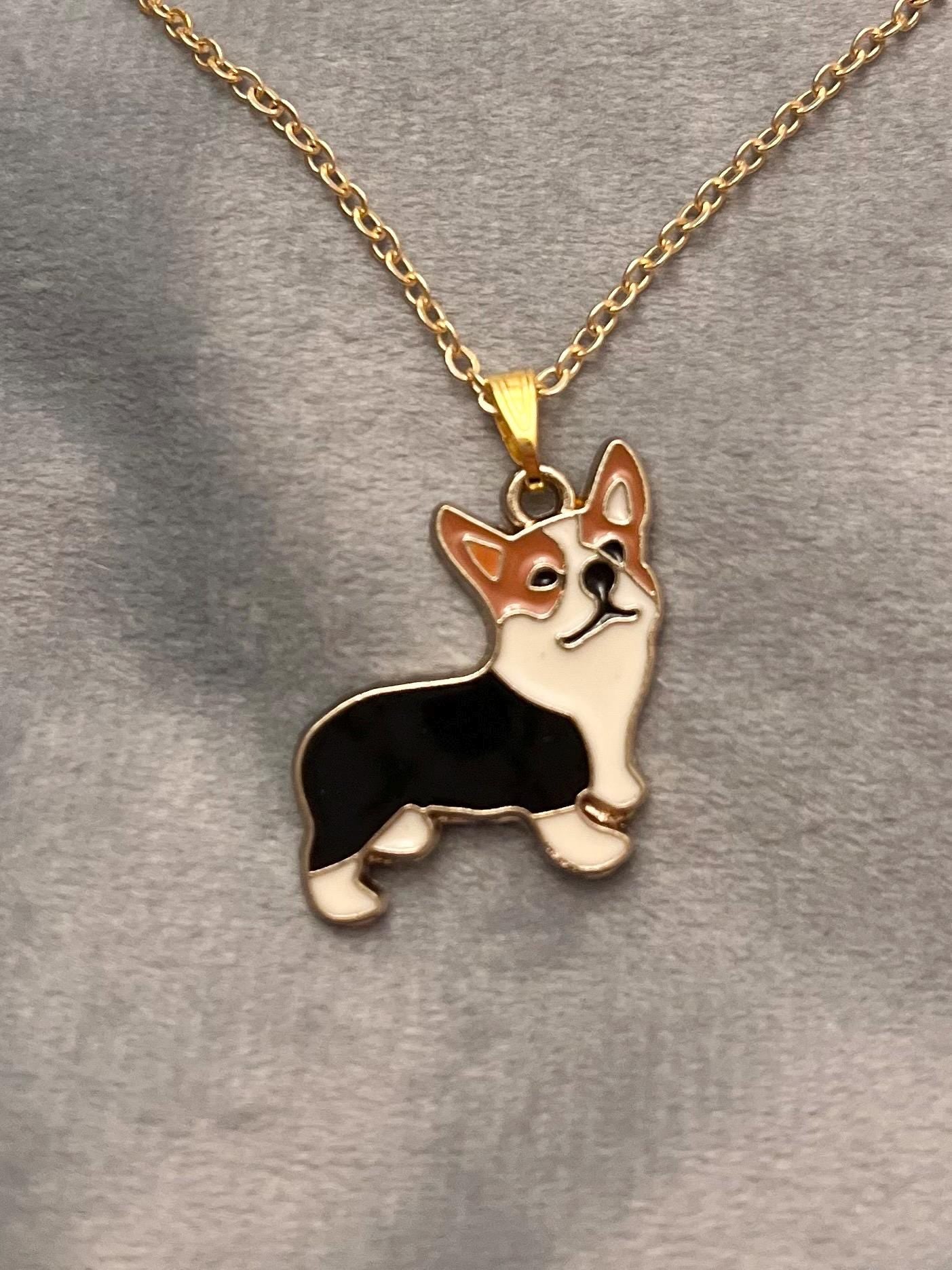 Corgi Necklace Gold Imitation Necklace for Corgi Lover Gift for Corgi Owner I love Corgis  Jewelry Dog Necklace