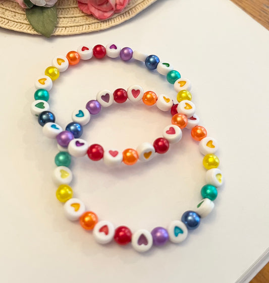 Pride Bracelet Elastic Beaded with Pearls LGBTQ+ Rainbow Jewelry Pride month accessories