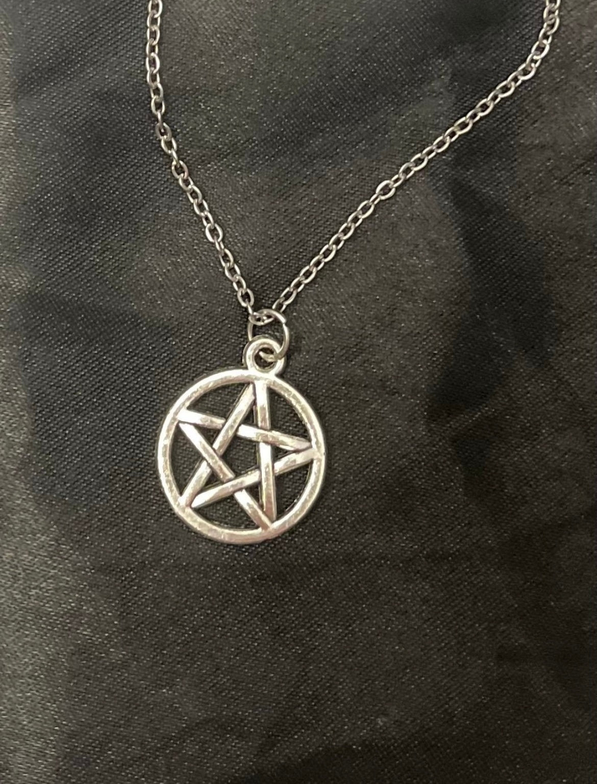 Pentacle Necklace Pentagram Wicca Gift Pagan Pendant Star Silver Imitation Goddess Jewelry
