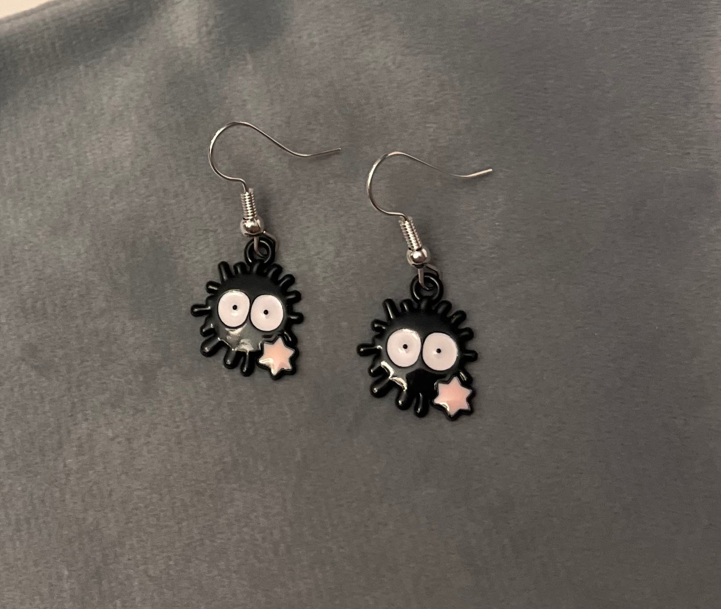 Susuwatari Earrings Black Soot Sprites Studio Ghibli Jewelry Ghibli Lover