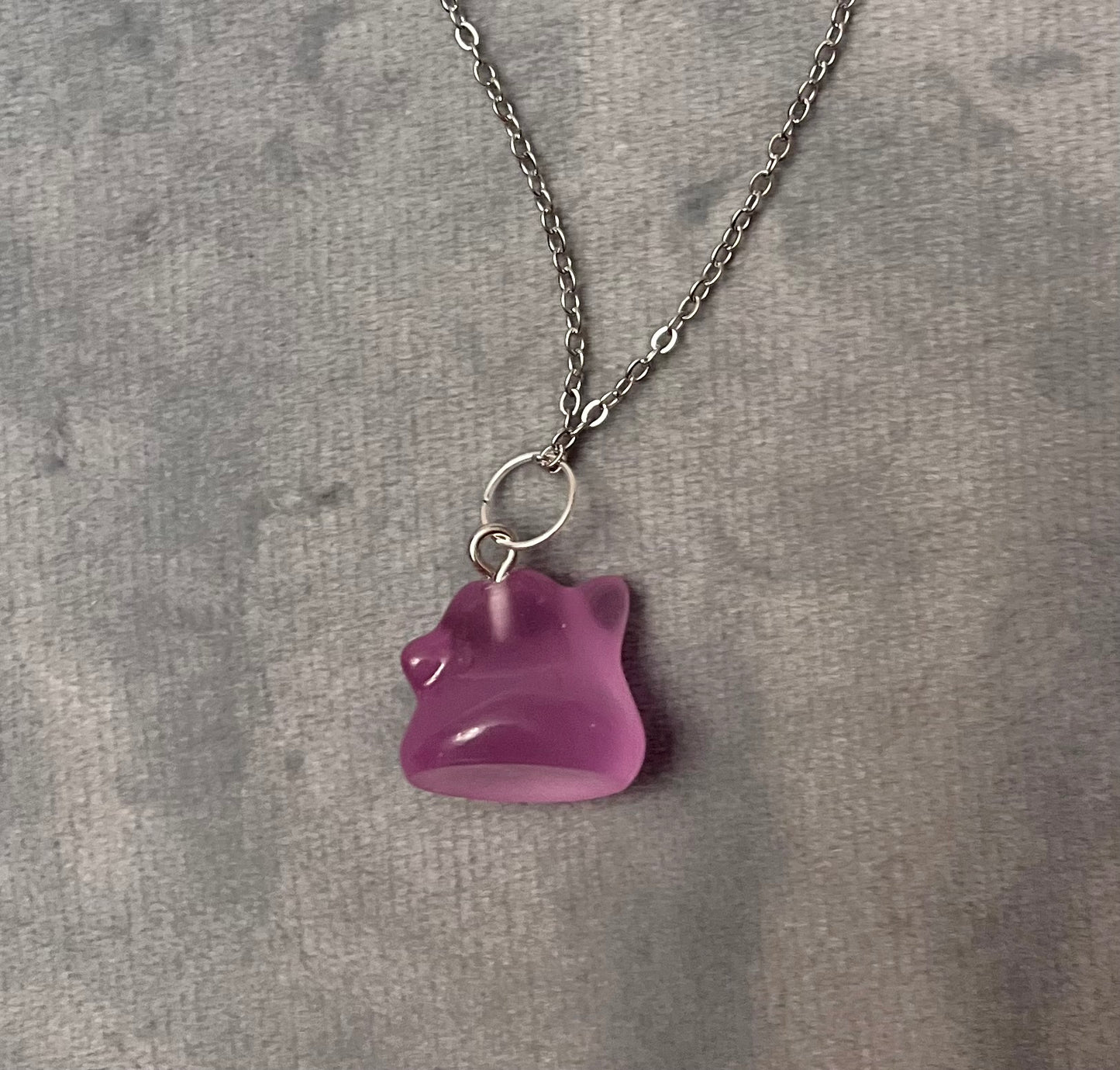 Luminous Ditto Necklace Pokémon Jewelry Ditto Pendant Video Game Necklace for Pokémon Fan Shiny Ditto Luminary Nintendo merch