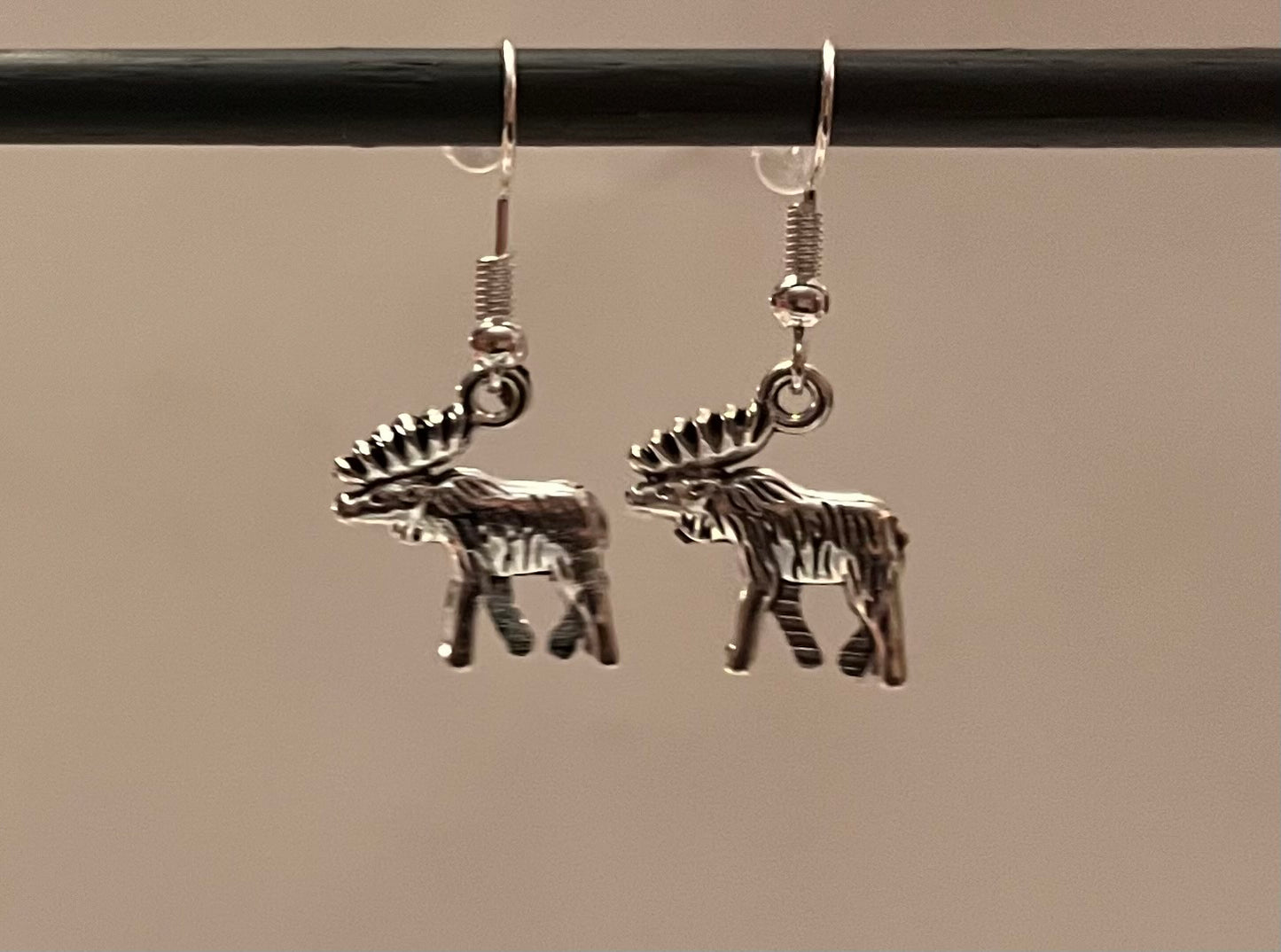 Moose Earrings Silver Imitation Swedish Souvenir