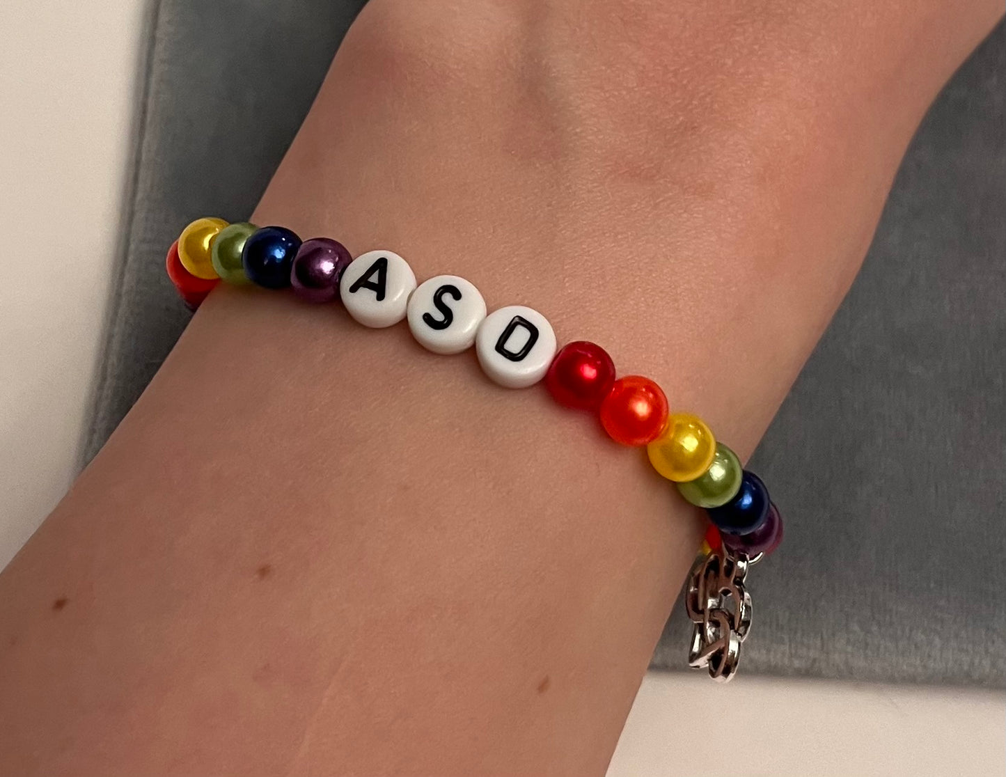 Autism Bracelet Elastic Beaded Bracelet Autism Awareness ASD Jewelry Autistic Bracelet Rainbow Colors