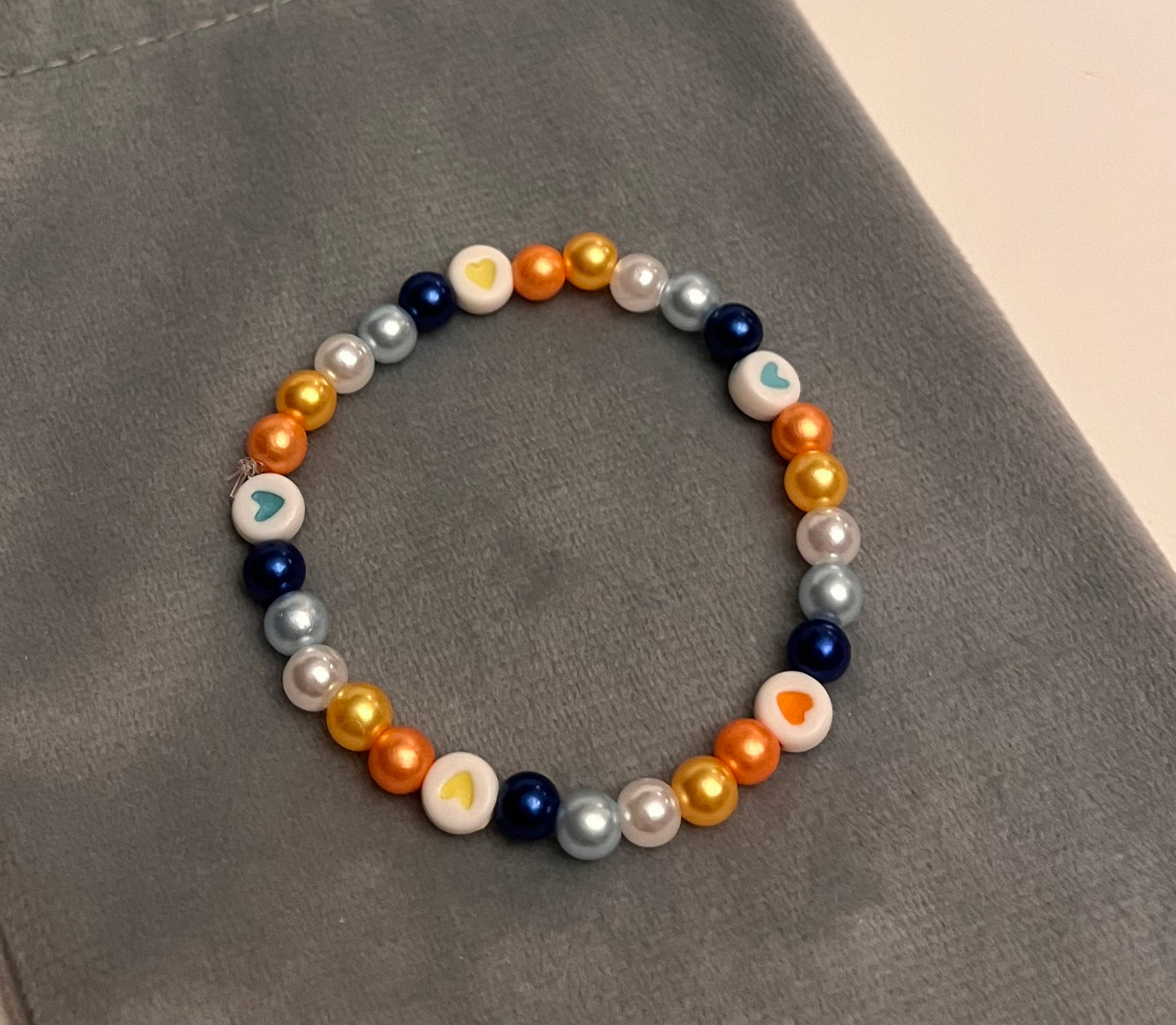Aroace Bracelet Beaded Elastic with Hearts for Pride Season LGBTQ+ Jewelry Aroace flag colors