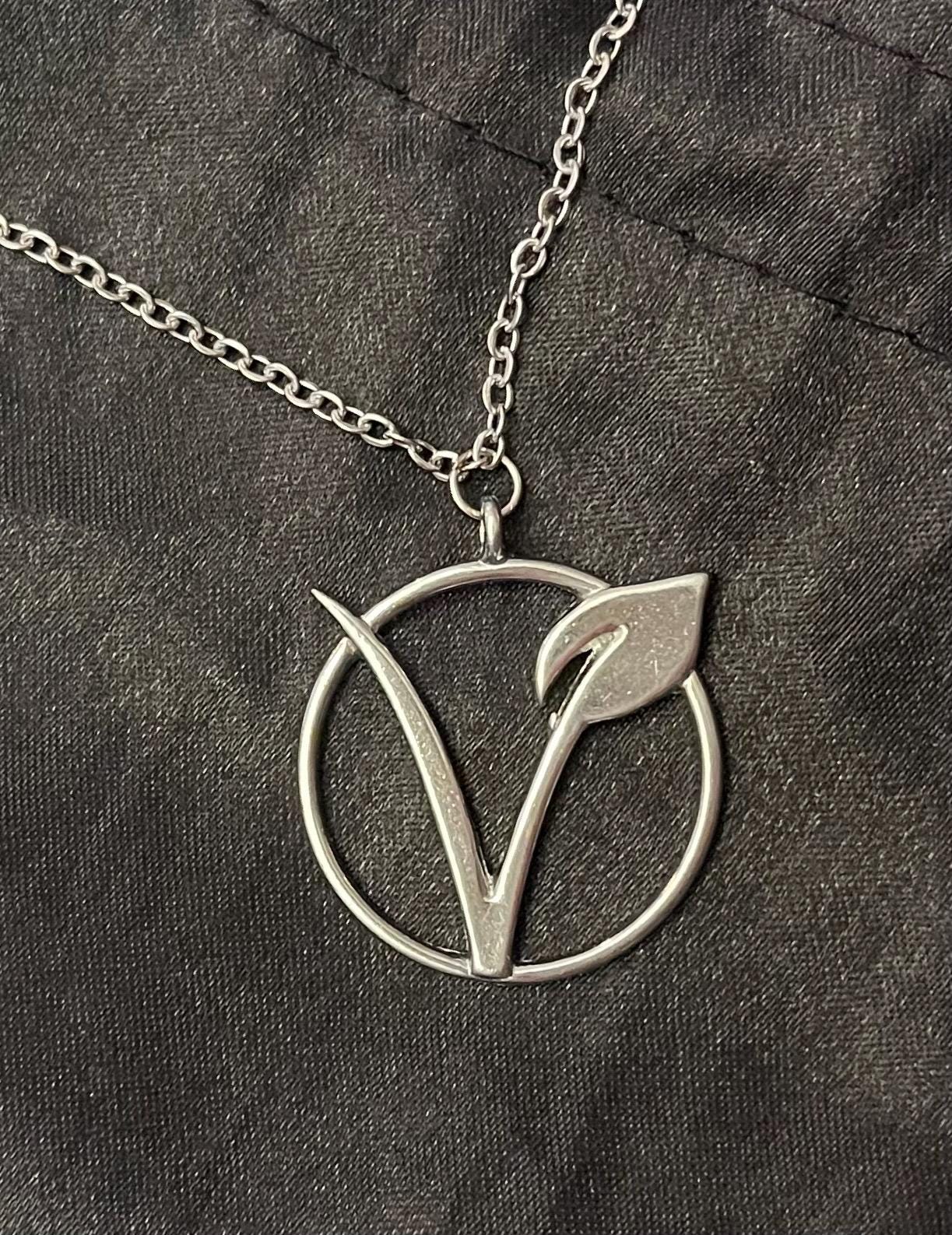 Veganskt halsband silverimitationssmycken för vegansk present växtbaserad etikett vegansk skylt merchandise vegansk