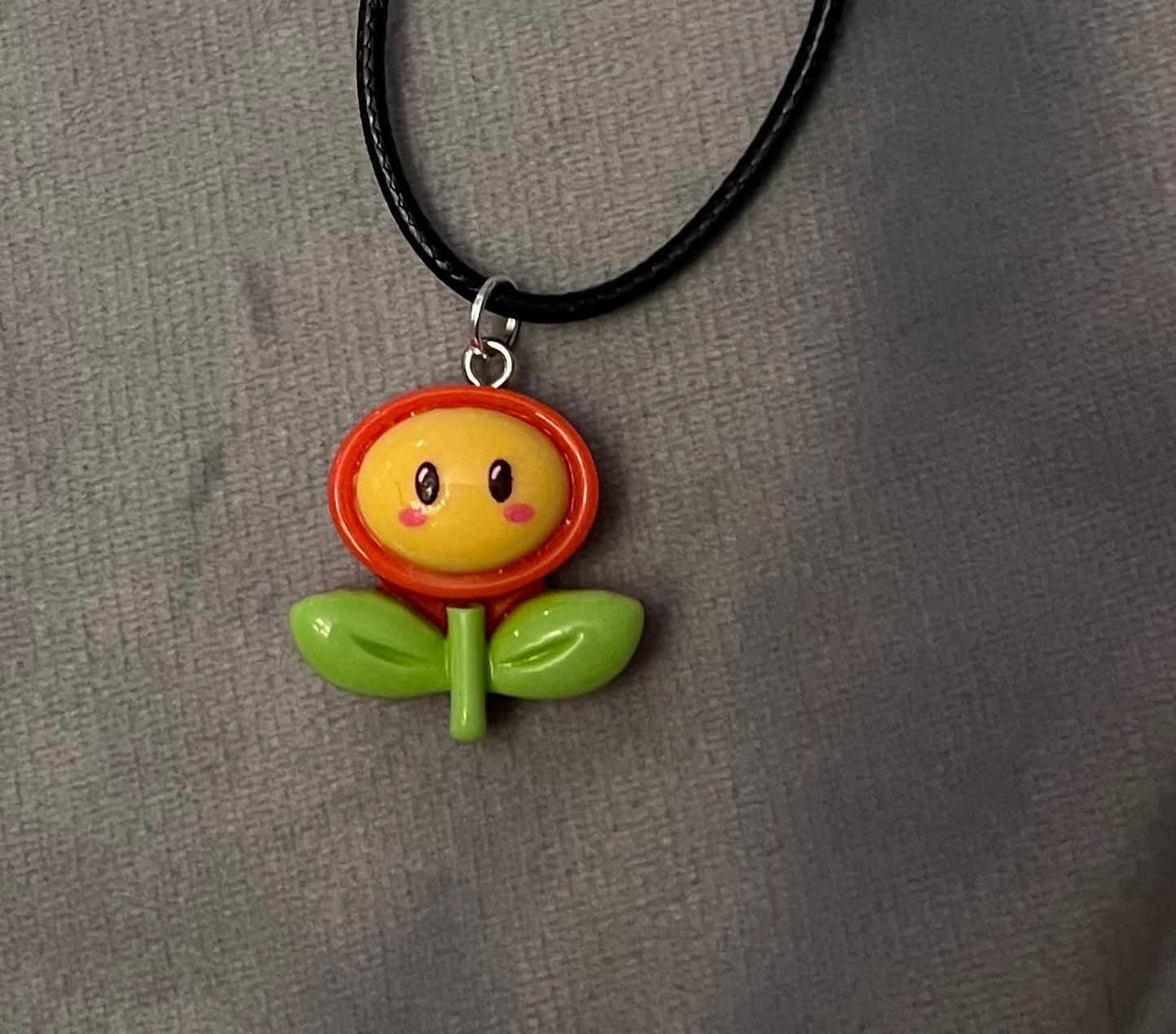 Fire Flower Necklace Nintendo Gift Retro Gamer Super Mario Necklace Video Game Jewelry Flame Flower Pendant