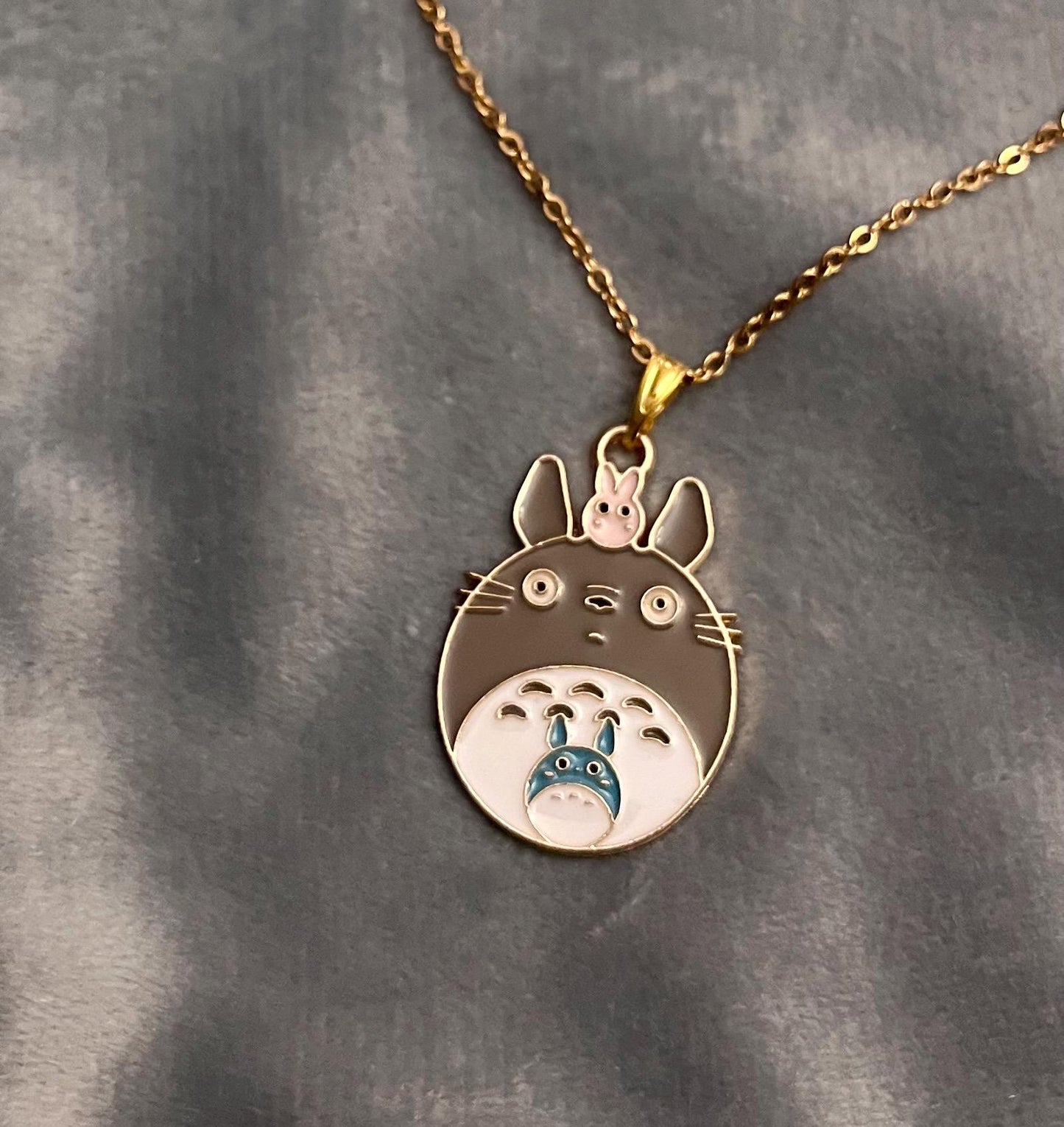 Totoro Halsband Studio Ghibli Älskare present Smycken Totoro Berlock Anime Halsband Jag Älskar Ghibli Merchandise Totoro Guld Imitation