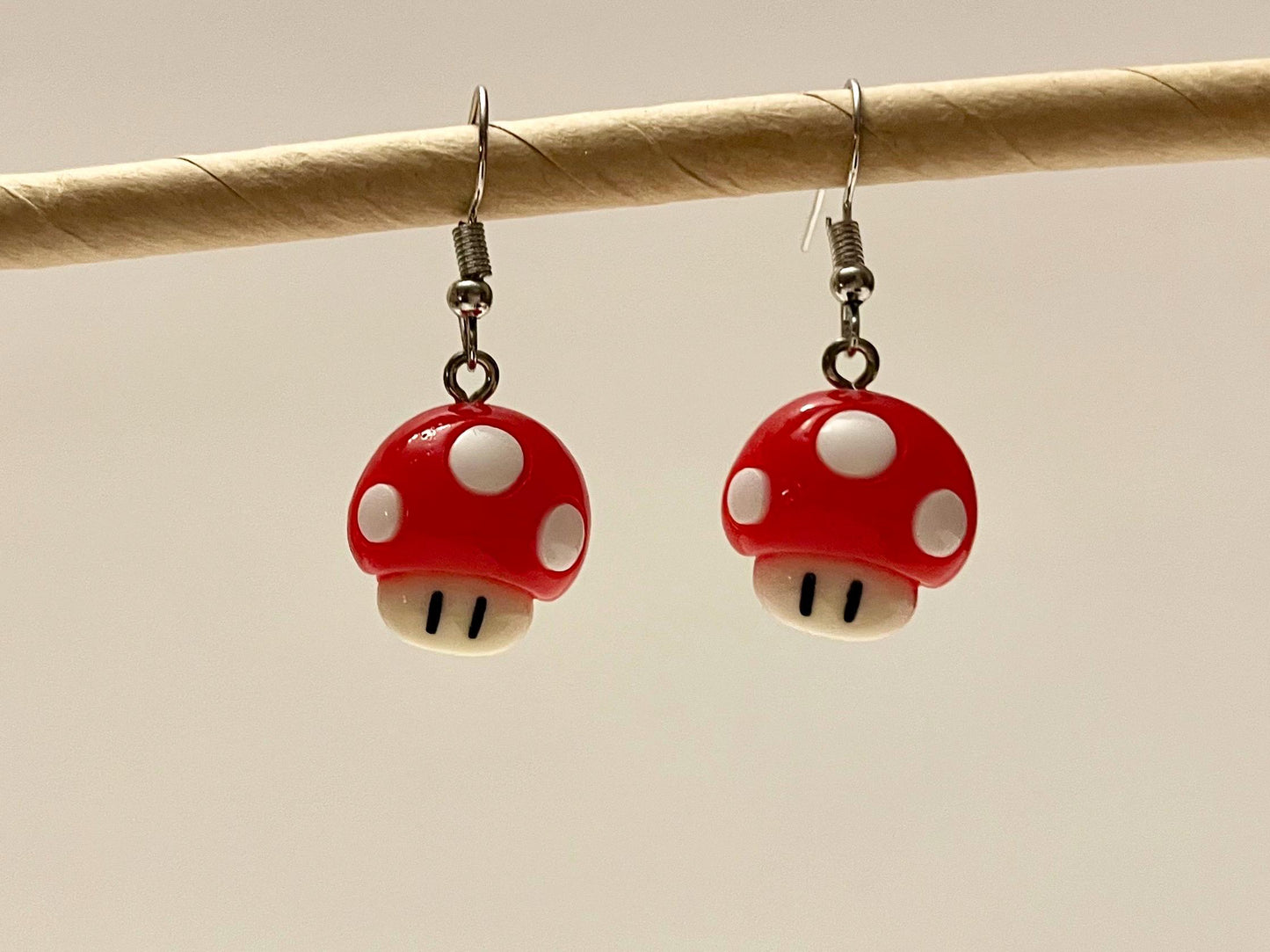 Super Mario Mushroom Örhängen Videospelsmycken Retro Gaming Present till Gamer Super Mushroom Örhängen Droppörhängen Super Mushroom Berlock