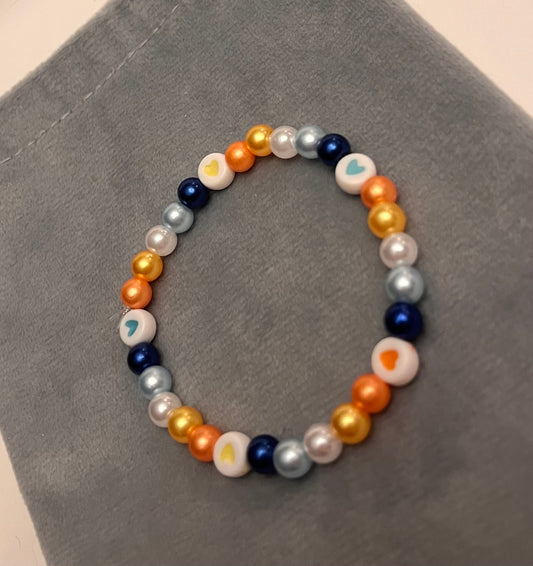 Aroace Bracelet Beaded Elastic with Hearts for Pride Season LGBTQ+ Jewelry Aroace flag colors