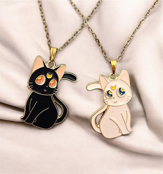 Sailor Moon Necklace Luna Artemis Necklace Anime Jewelry Gift for Sailor Moon fan Sailor Moon Merchandise Gold Imitation Luna Necklace