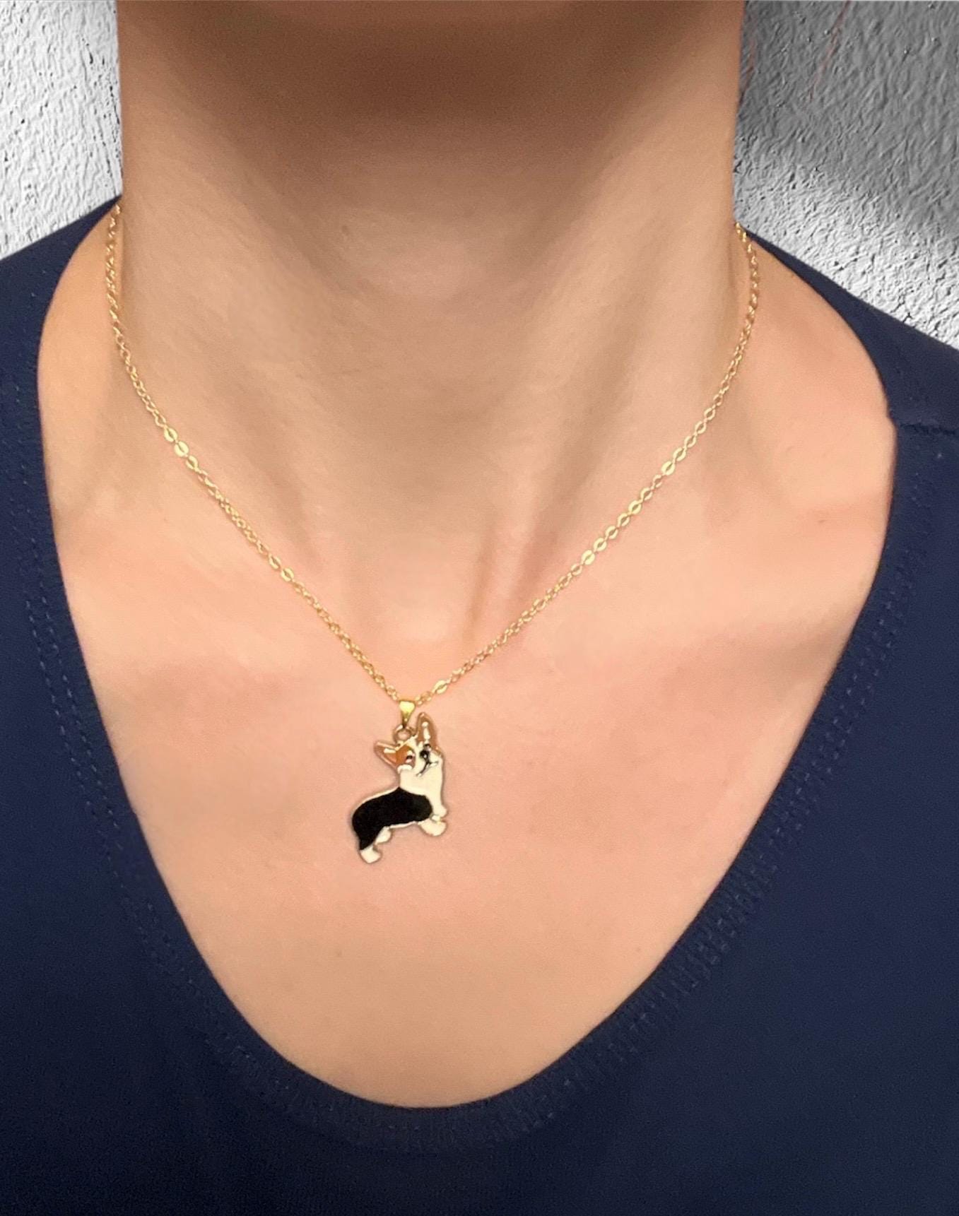 Corgi Necklace Gold Imitation Necklace for Corgi Lover Gift for Corgi Owner I love Corgis  Jewelry Dog Necklace
