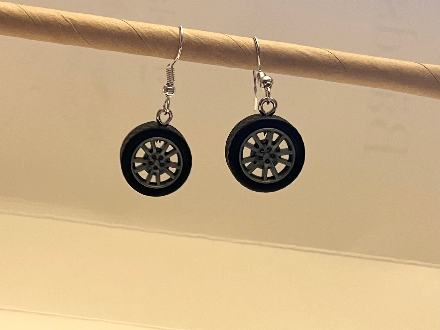 Car Tire Earrings Wheels Jewelry for Car Owner Gift for Vehicle Enthusiast Jewelry Car