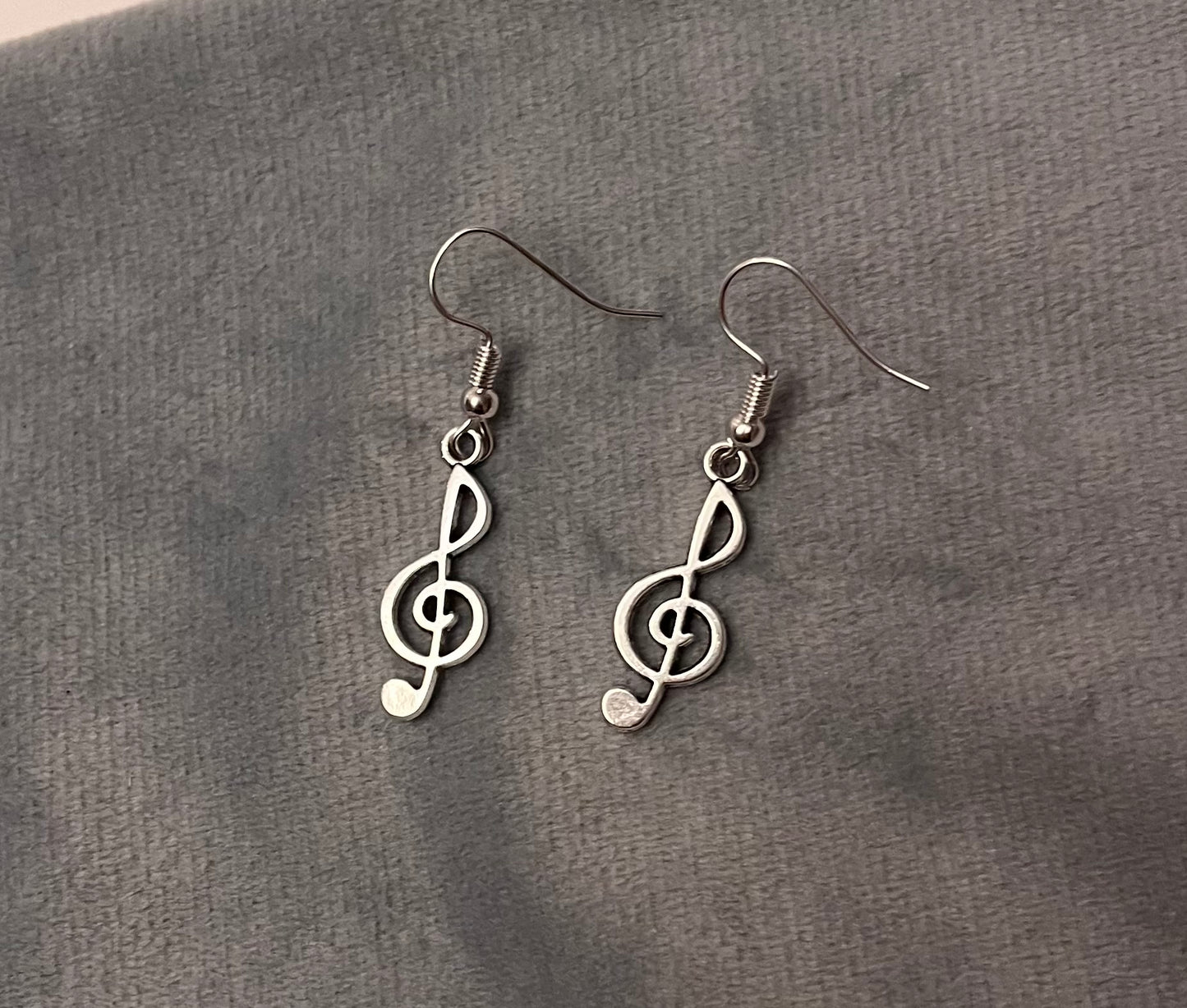 Treble Clef Earrings G-clef Charm Music Earrings Note Silver Imitation
