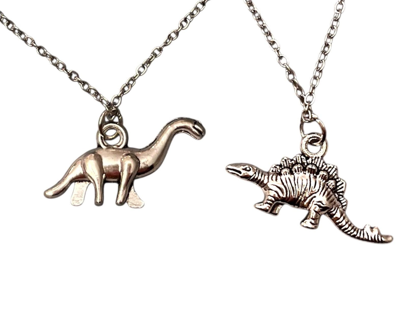 Dinosaur Necklace with Dinousar Charm Silver Imitation Jewelry for Dino Lover Gift Unique