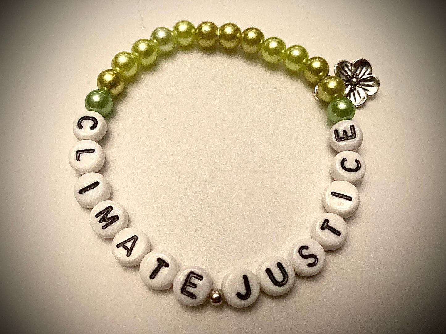 CLIMATE JUSTICE Armband pärlat elastiskt armband för miljöaktivist present till naturälskare Klimat smycken