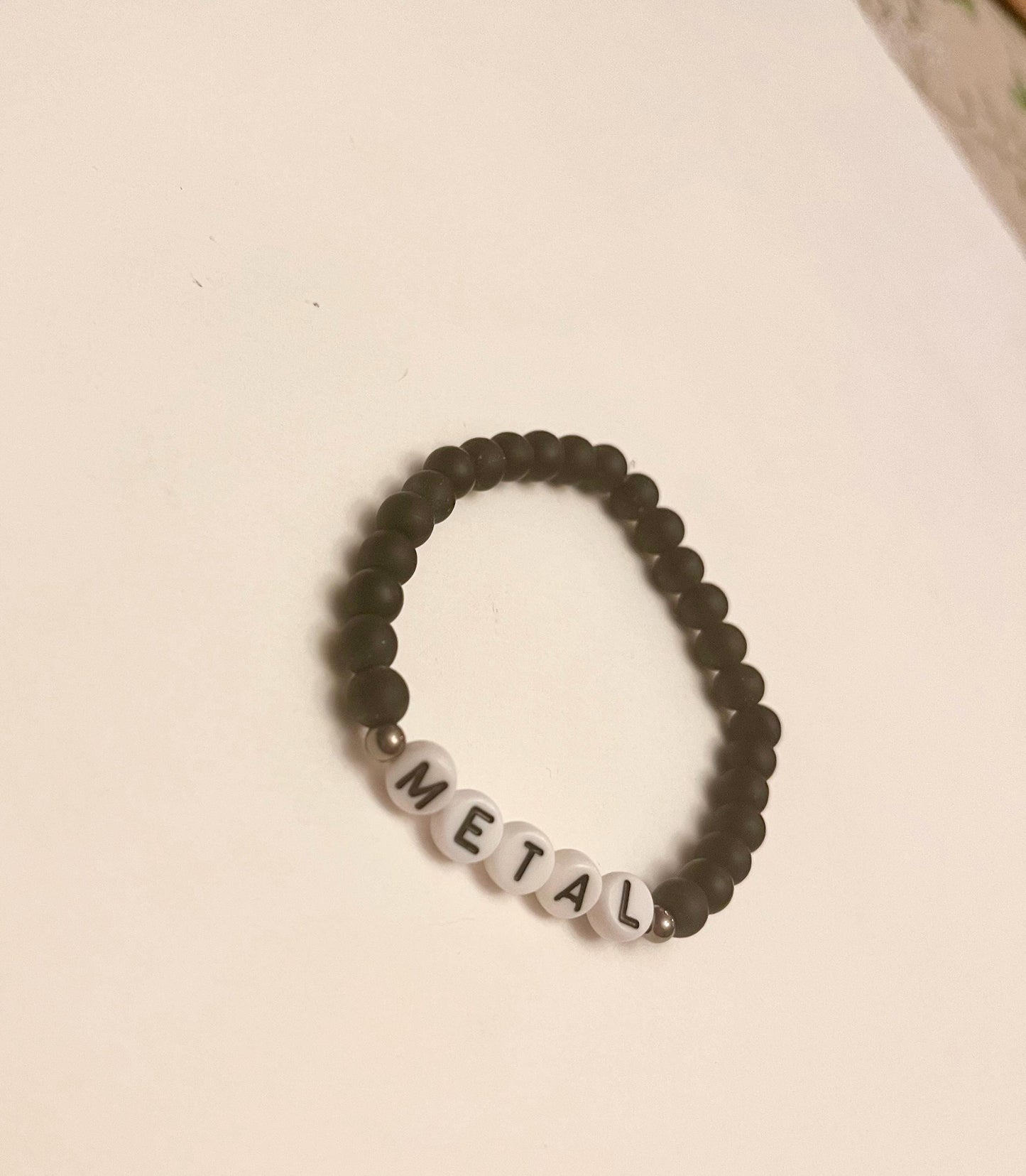 Metal armband Metalhead smycke för metalälskare Present till metalfan Svart armband Metal musik merchandise
