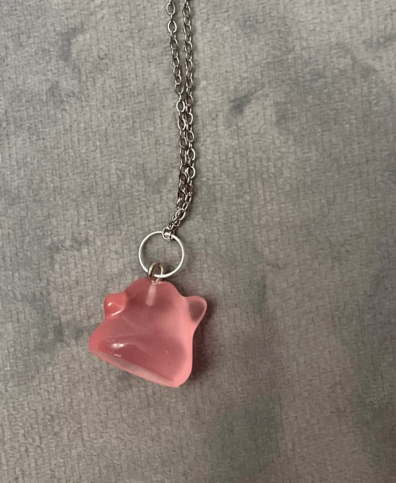 Luminous Ditto Necklace Pokémon Jewelry Ditto Pendant Video Game Necklace for Pokémon Fan Shiny Ditto Luminary Nintendo merch