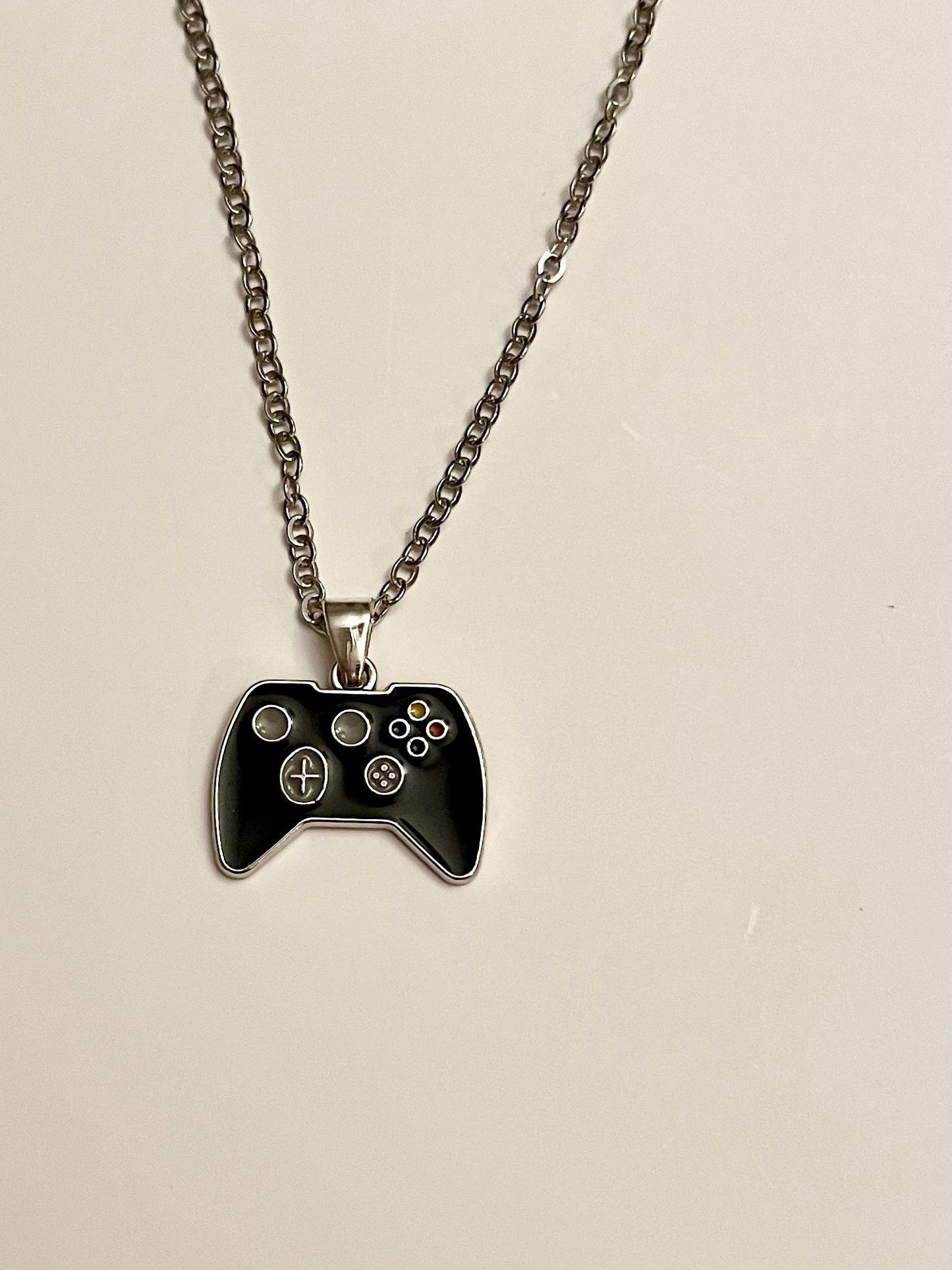 Spelkontroll halsband för gamer Present Tv-spel smycke Handkontroll berlock Spelhalsband Rostfritt stål