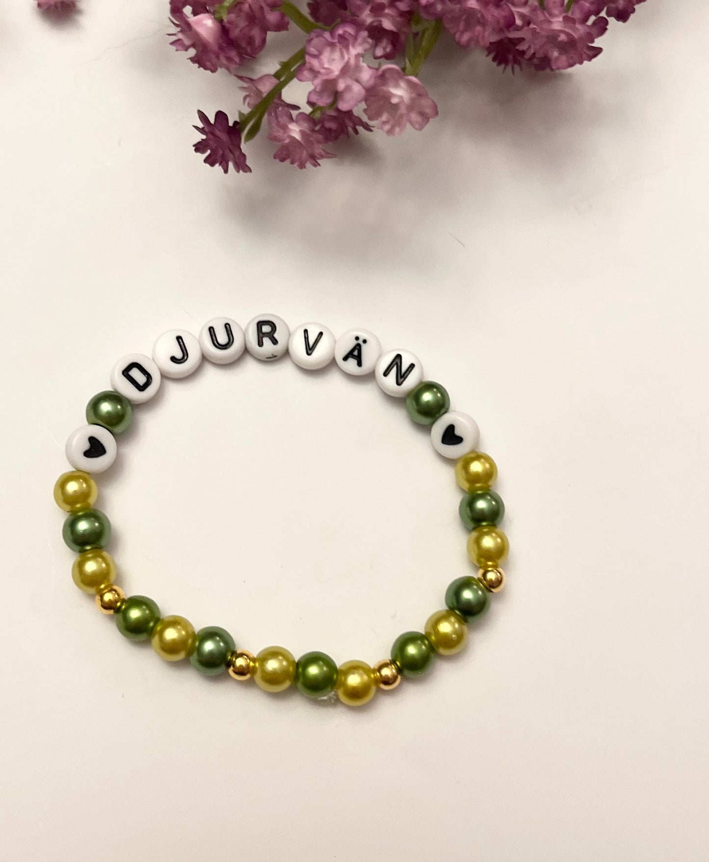 Vegan armband pärlat armband Djurvän handgjorda smycken med bokstäver Present till aktivist  