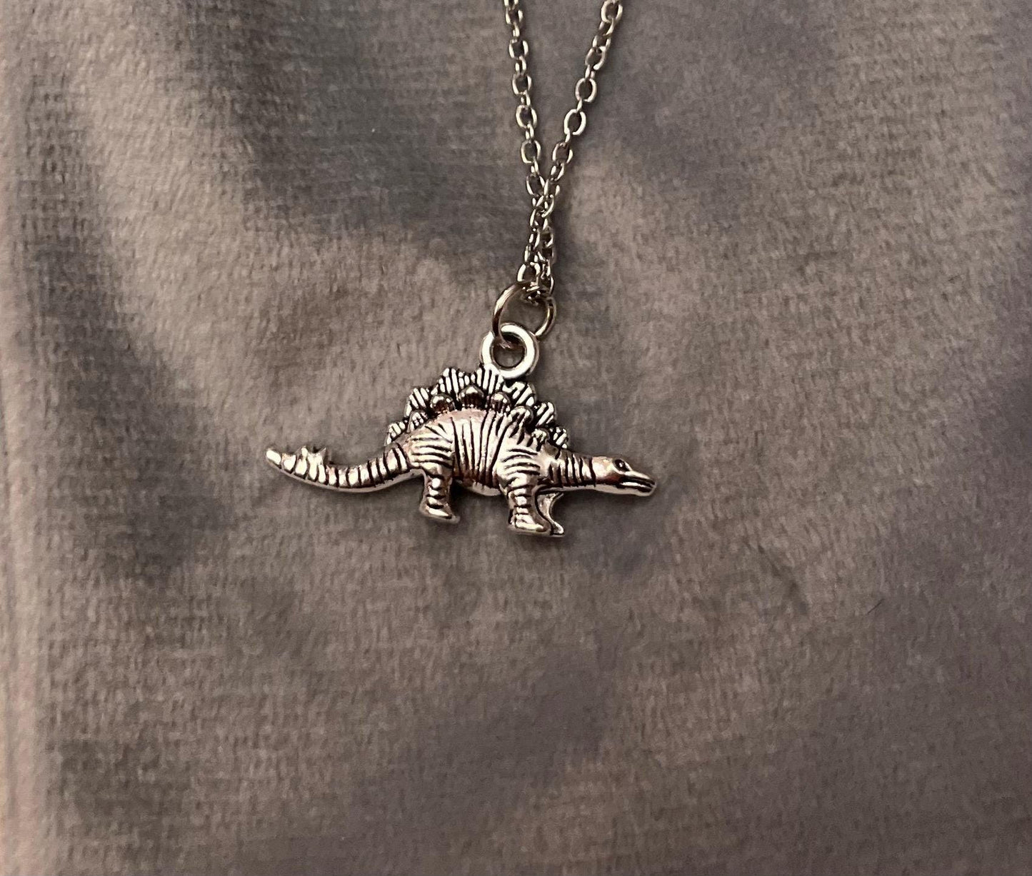 Dinosaur Necklace with Dinousar Charm Silver Imitation Jewelry for Dino Lover Gift Unique
