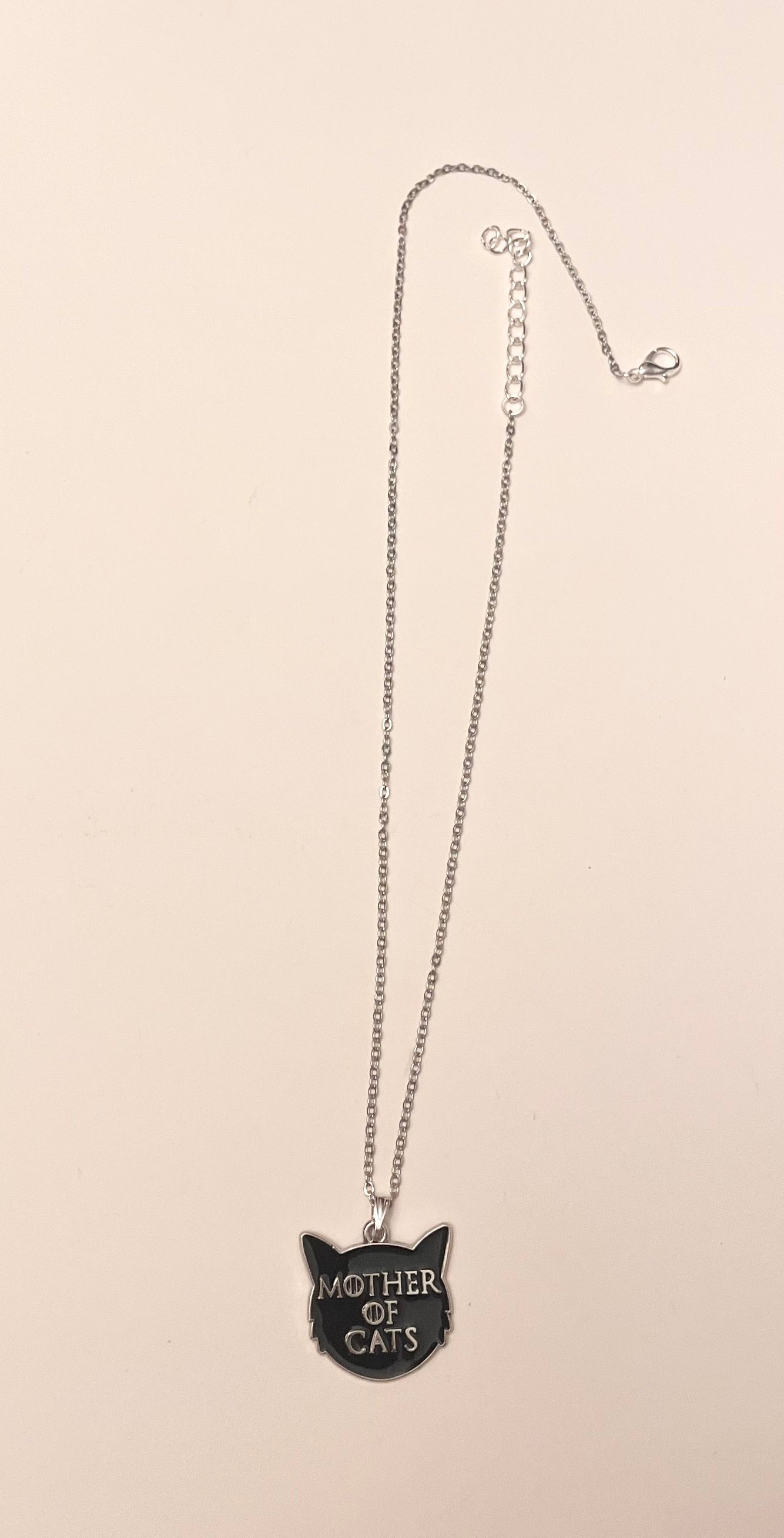 Mother of Cats Necklace Cat Mom Jewelry I love Cats Silver Imitation