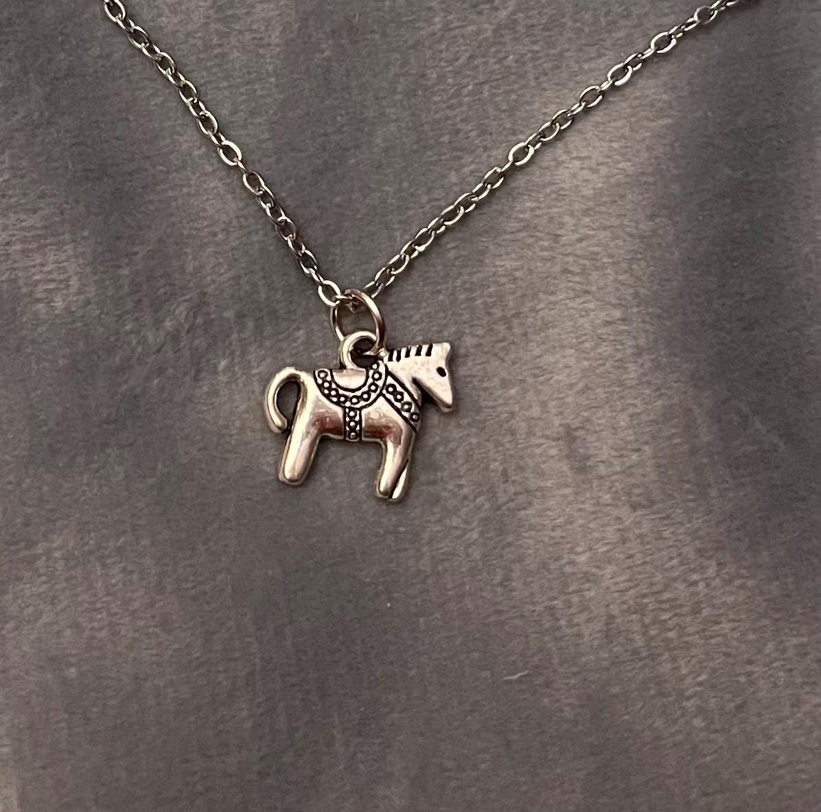 Dalahäst Halsband Silver Imitation Svensk Souvenir